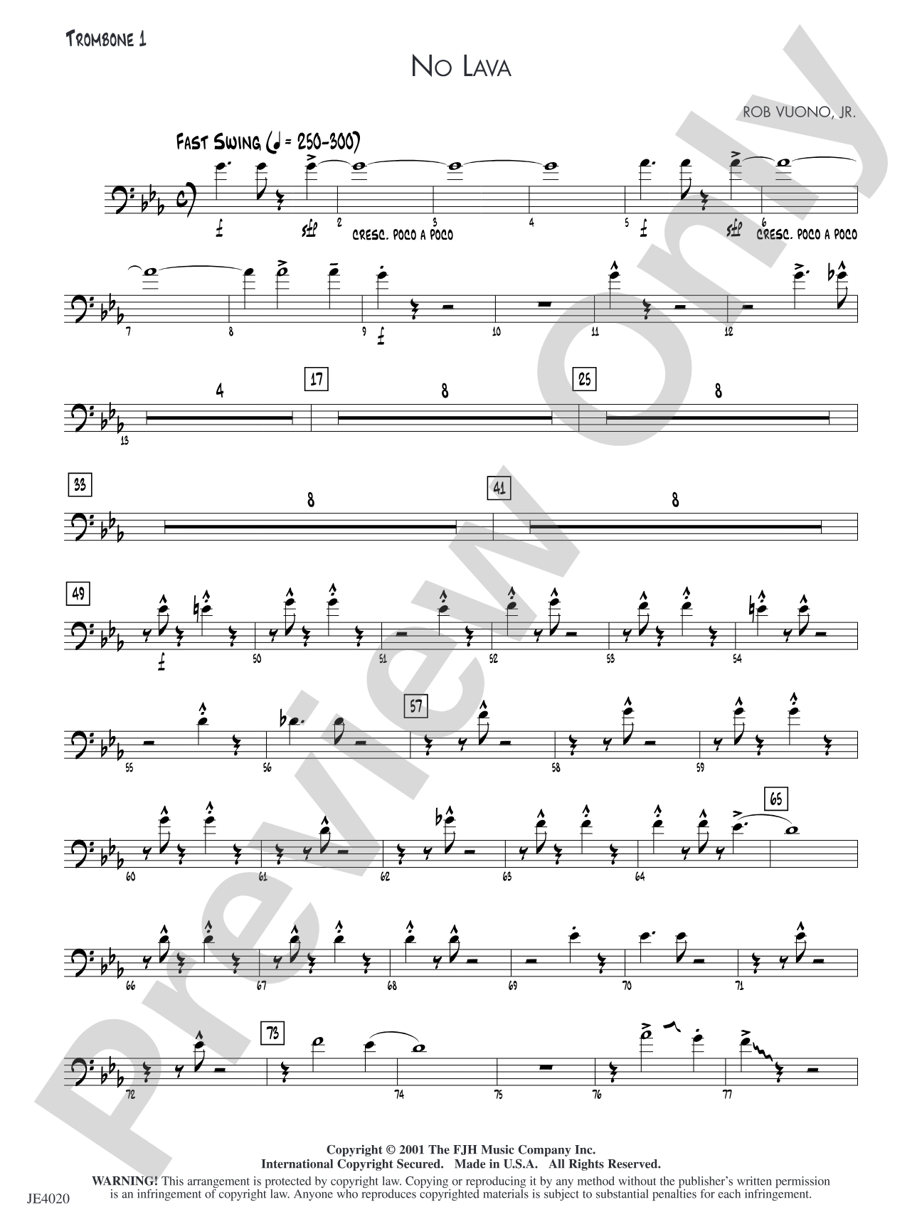 No Lava: Trombone 1