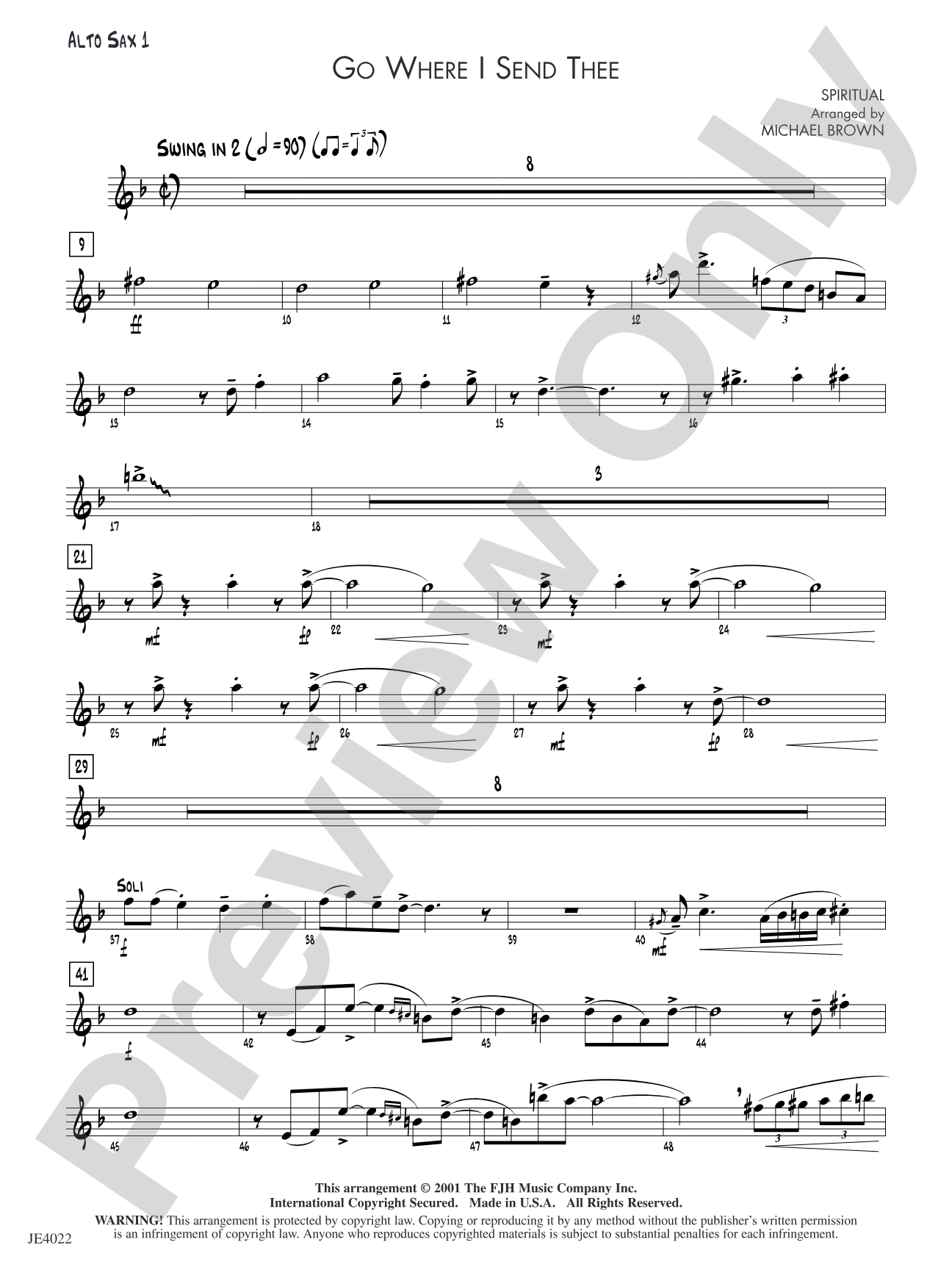 Go Where I Send Thee: Alto Sax 1
