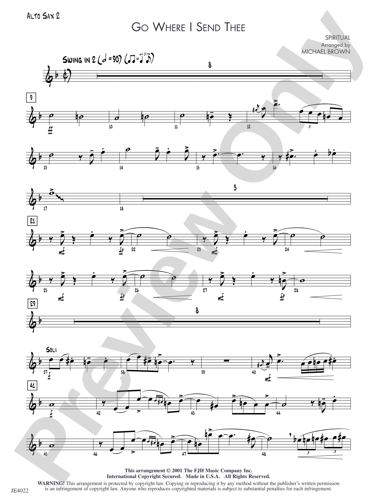 Go Where I Send Thee: Alto Sax 2