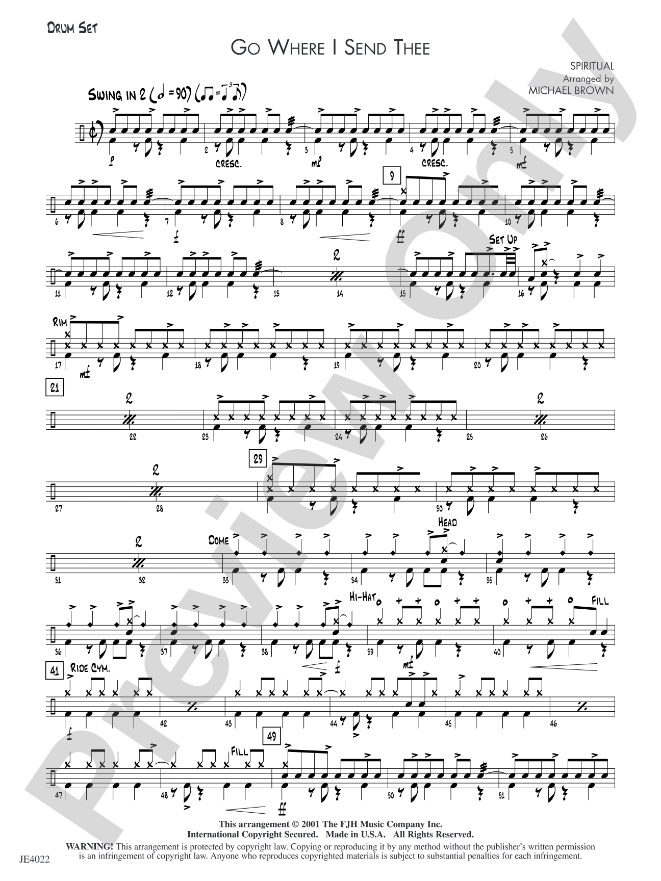 Go Where I Send Thee: Drum Set