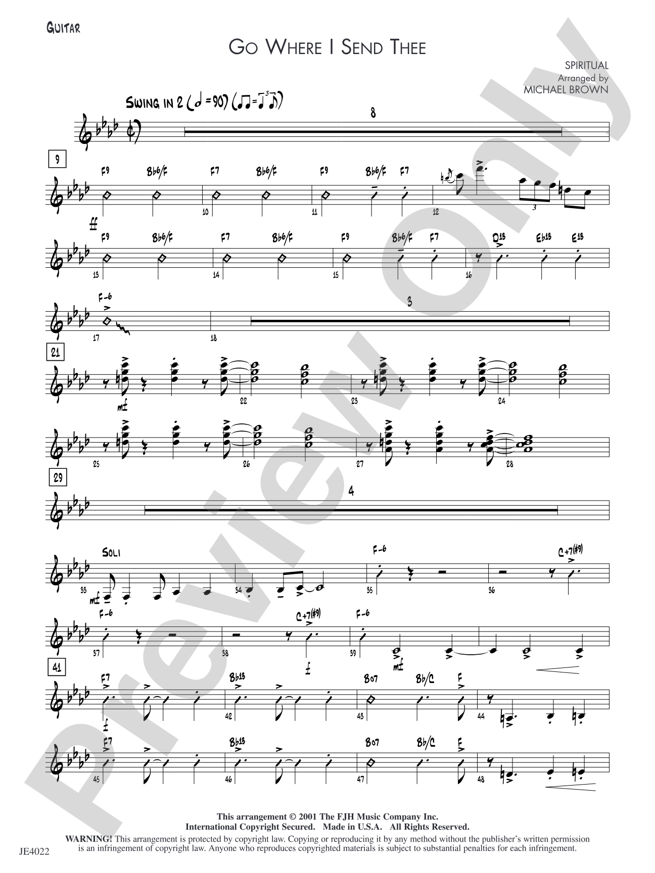 Go Where I Send Thee: Guitar