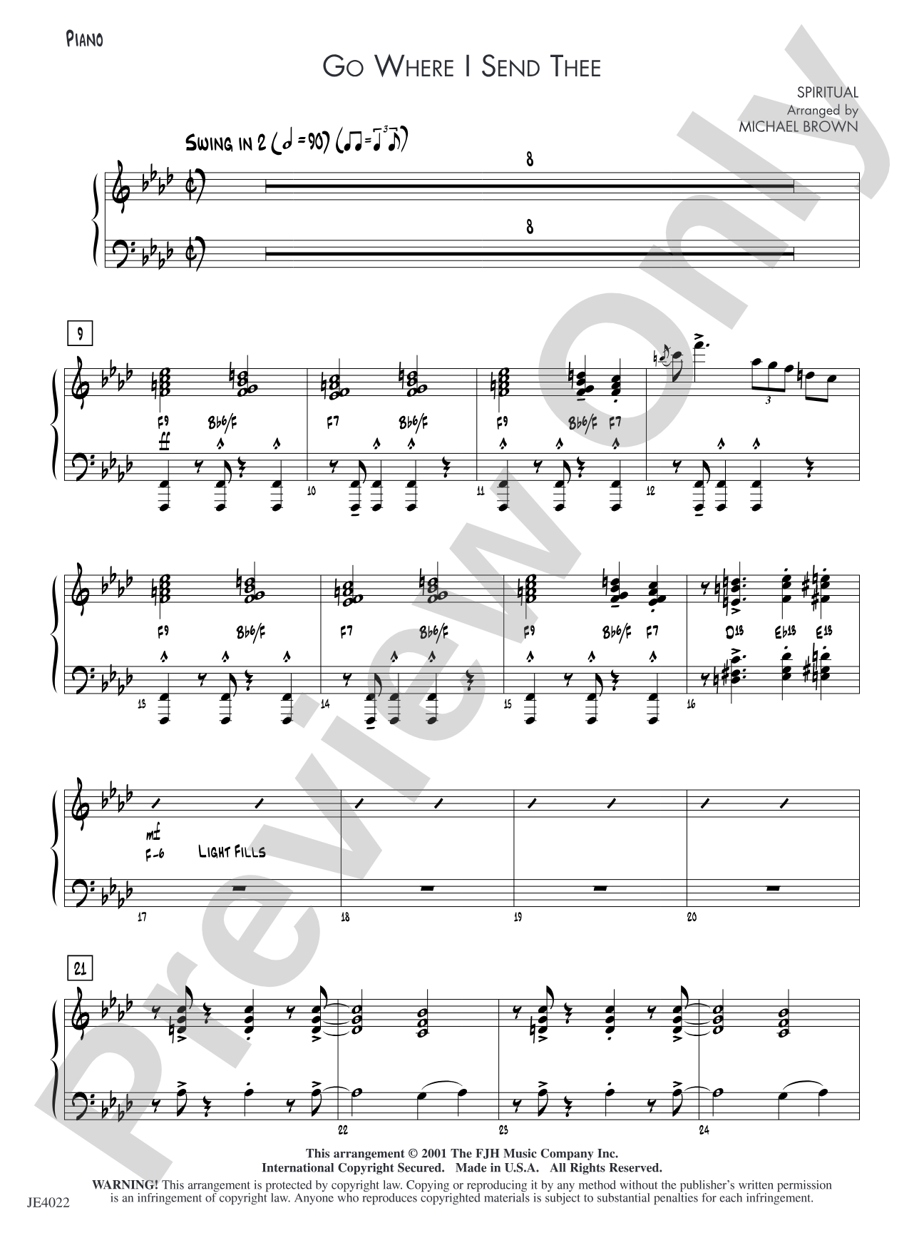Go Where I Send Thee: Piano