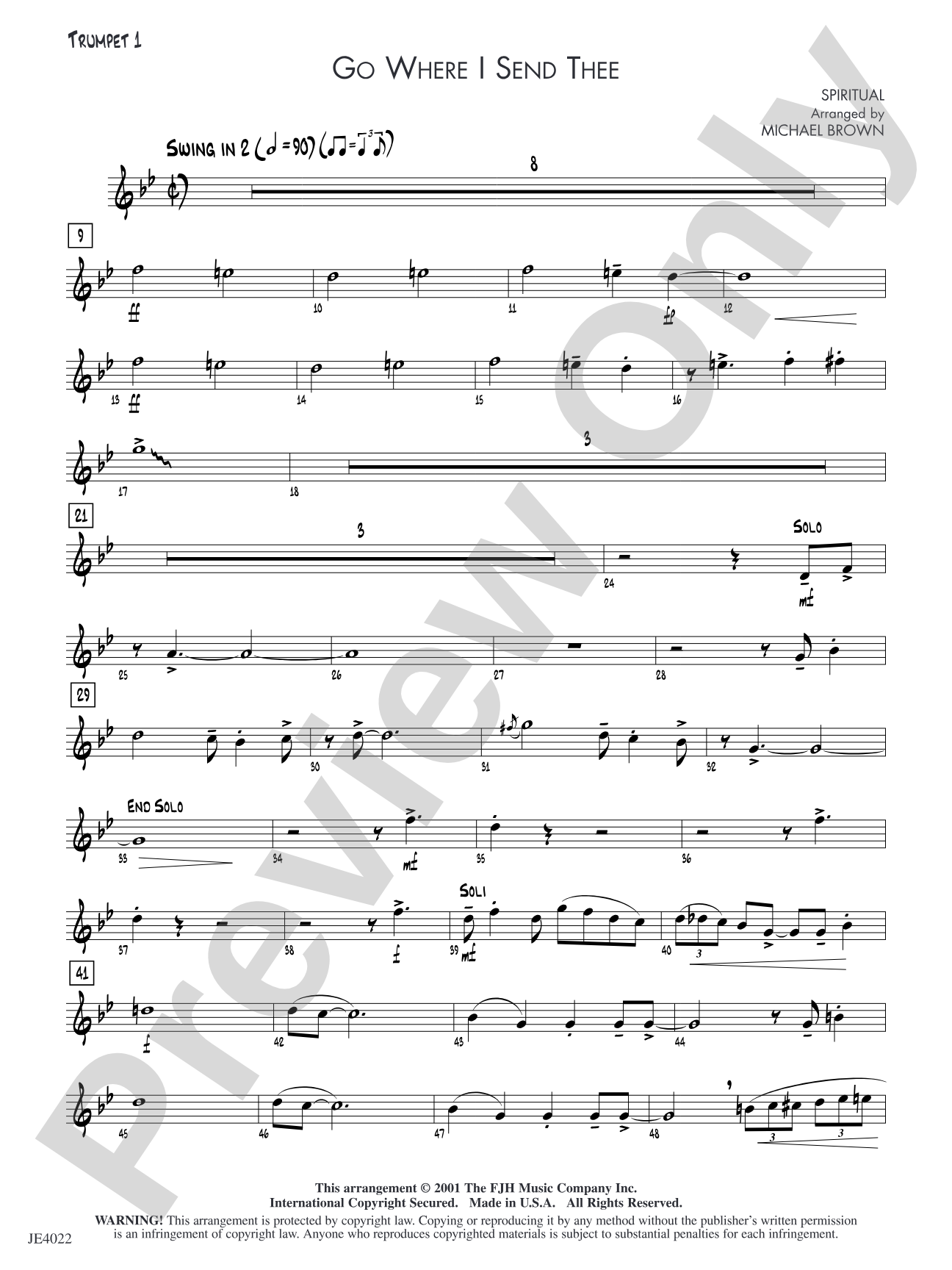 Go Where I Send Thee: Trumpet 1