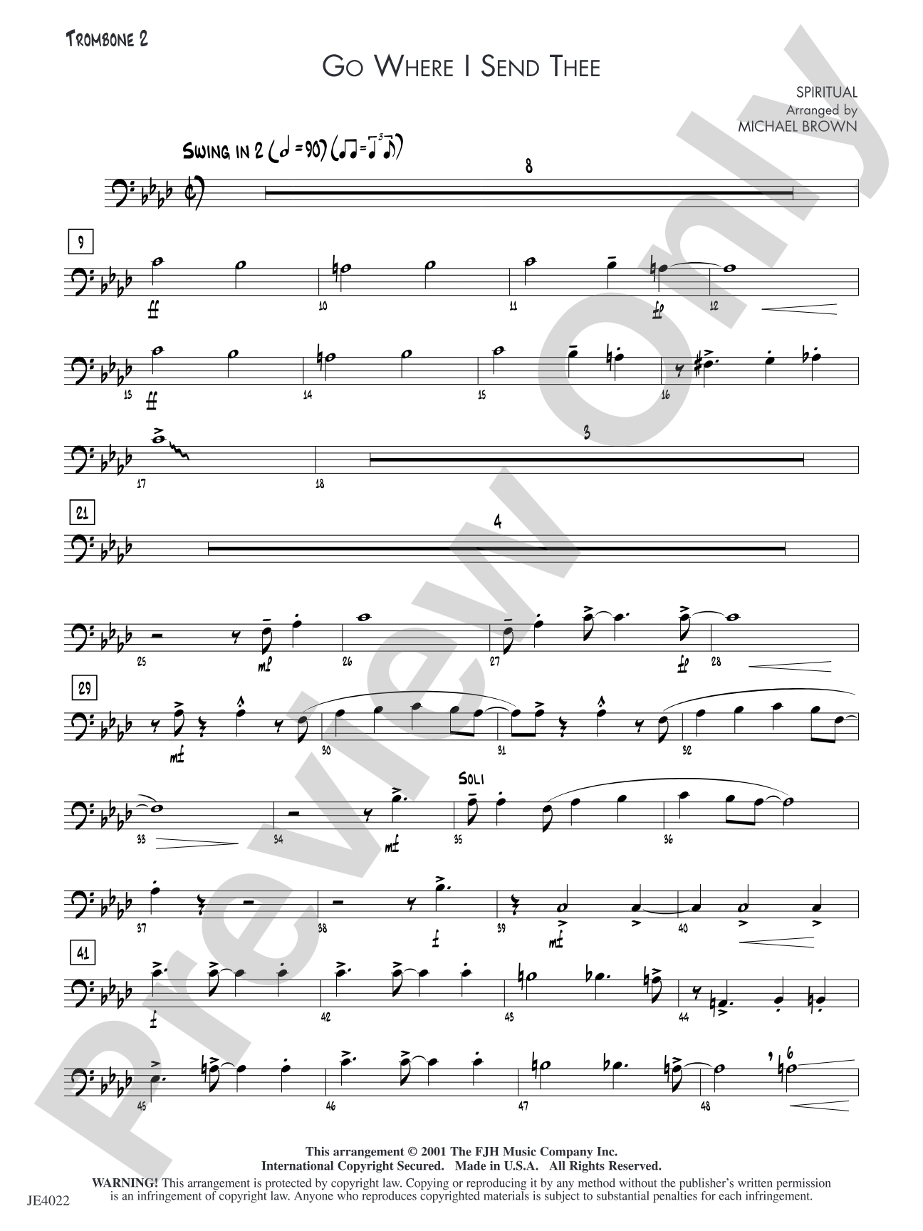 Go Where I Send Thee: Trombone 2