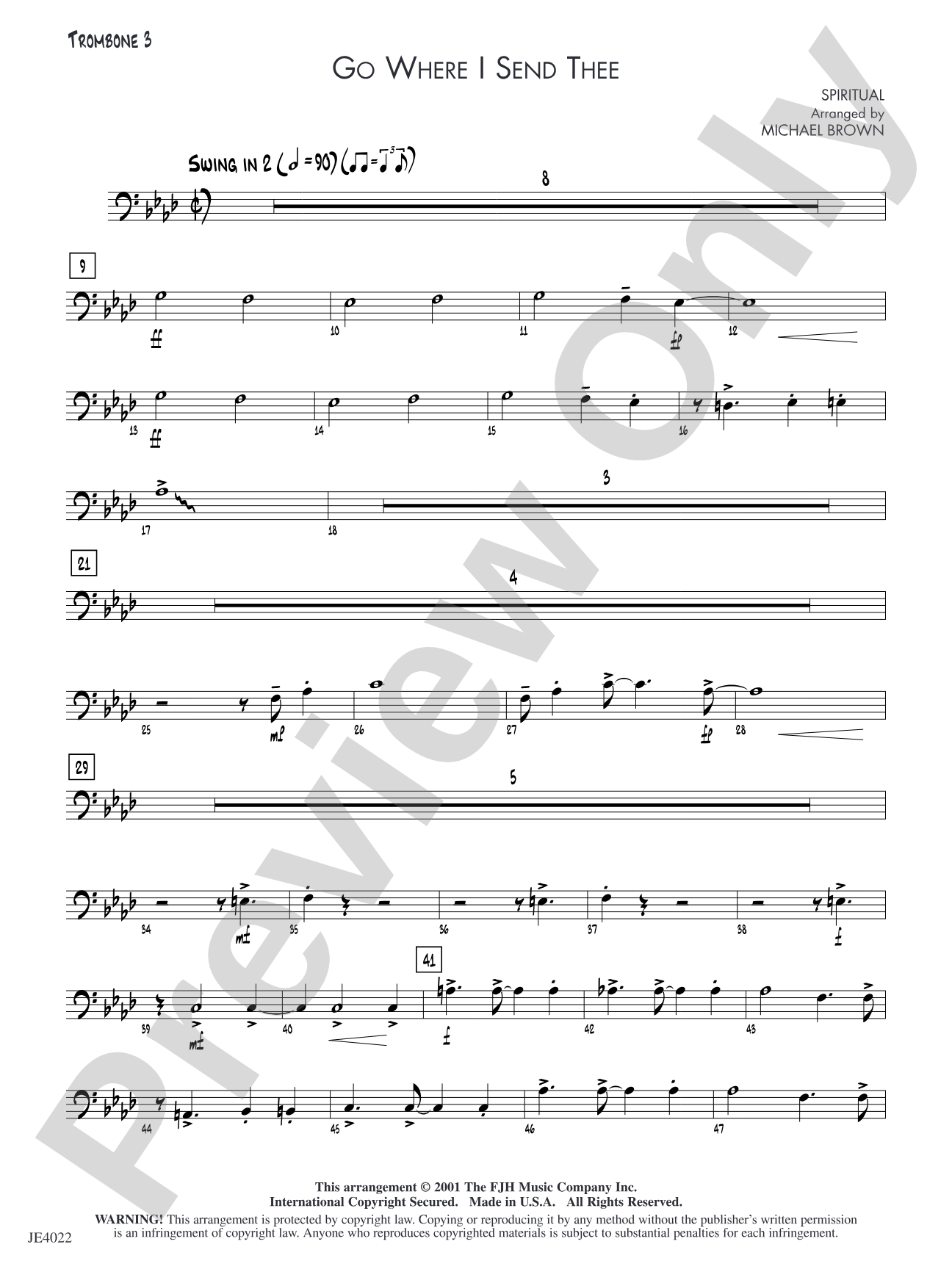 Go Where I Send Thee: Trombone 3