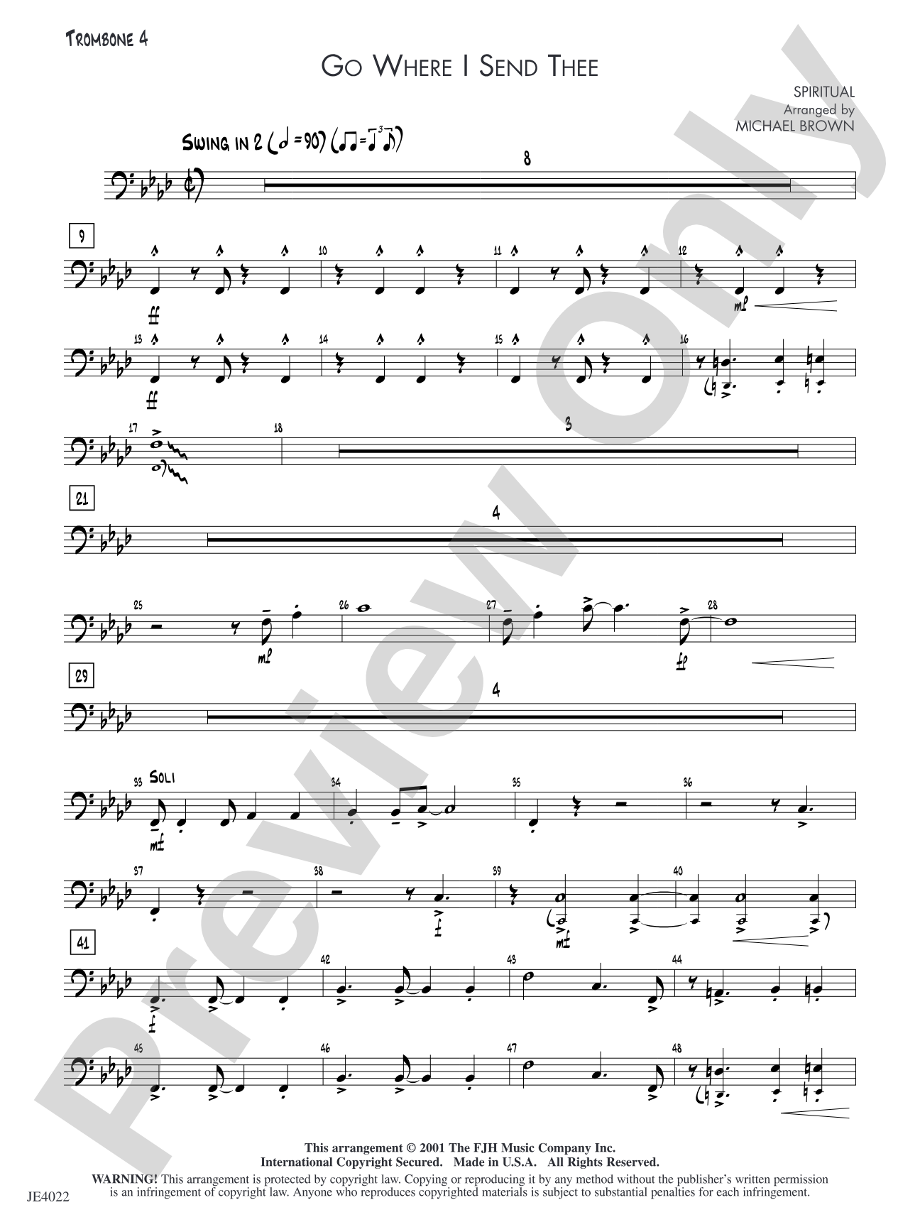 Go Where I Send Thee: Trombone 4