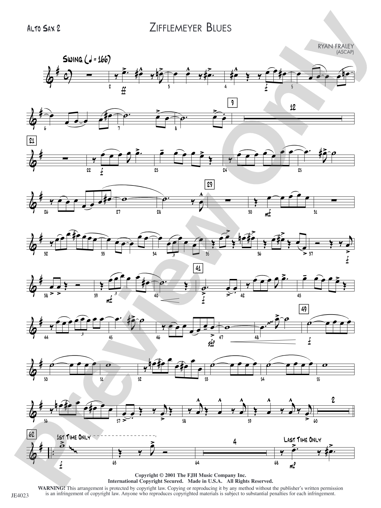 Zifflemeyer Blues: Alto Sax 2