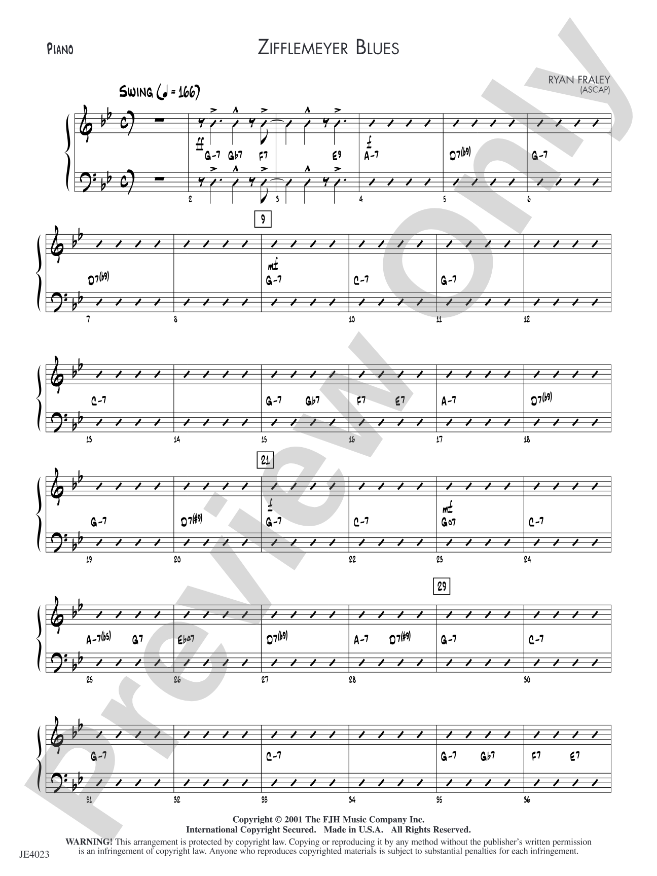 Zifflemeyer Blues: Piano