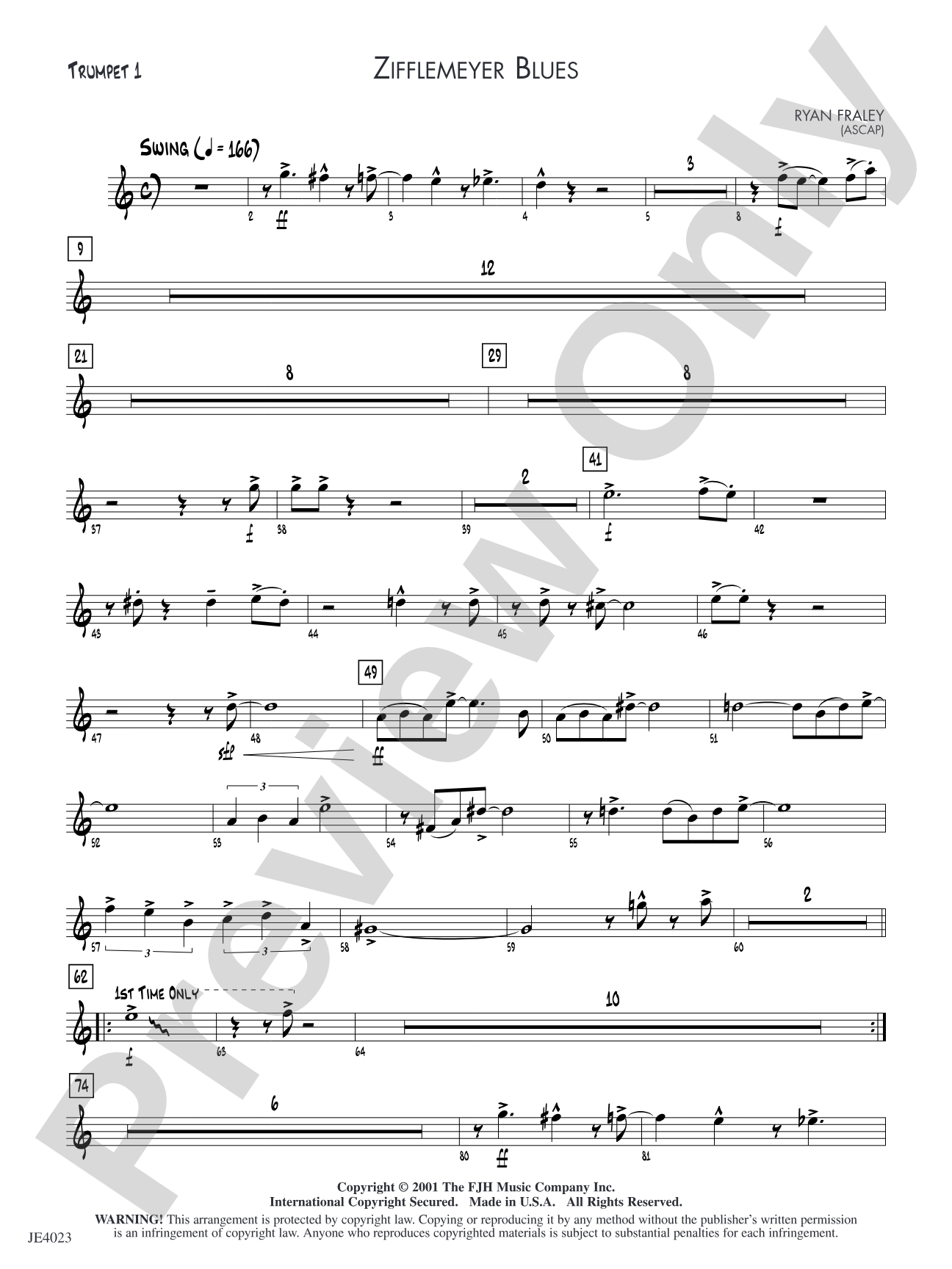 Zifflemeyer Blues: Trumpet 1