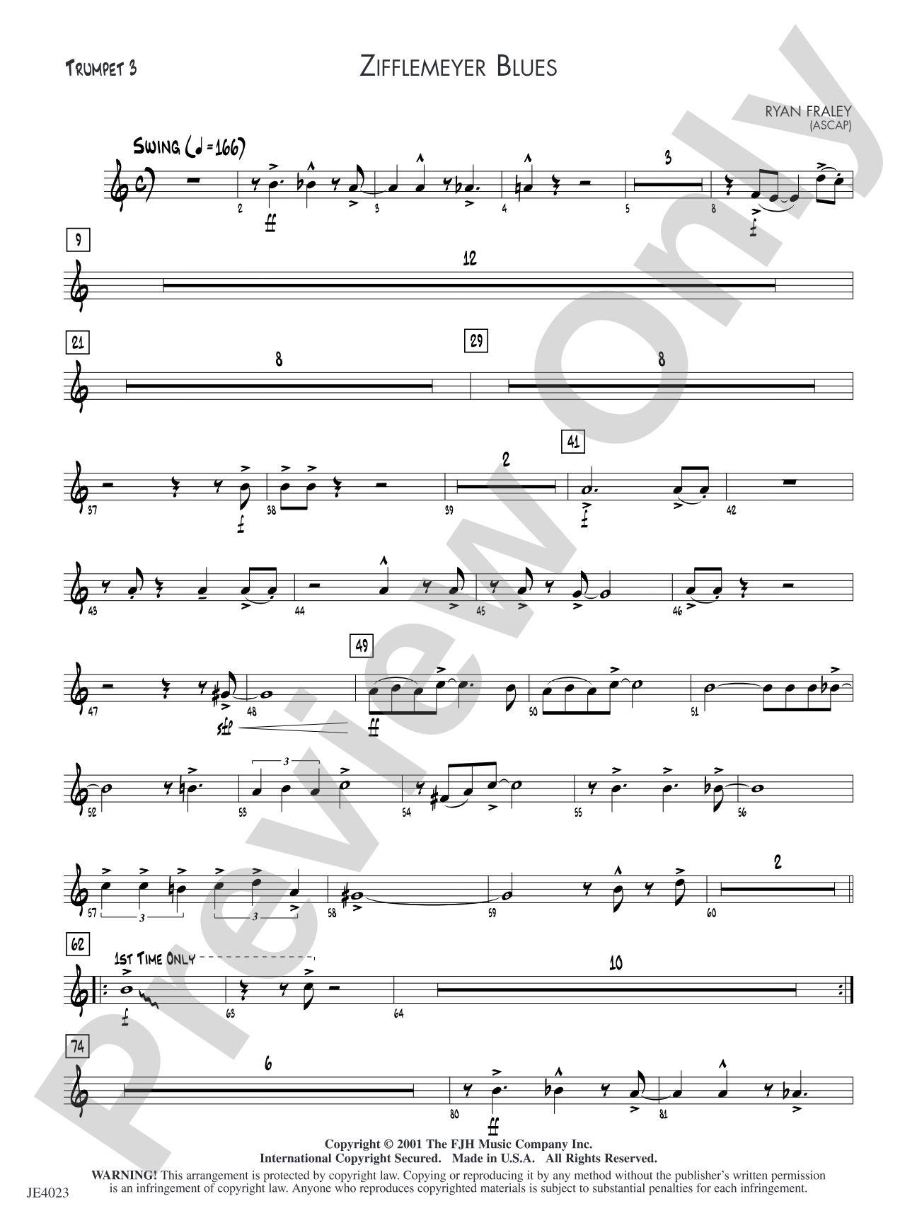 Zifflemeyer Blues: Trumpet 3