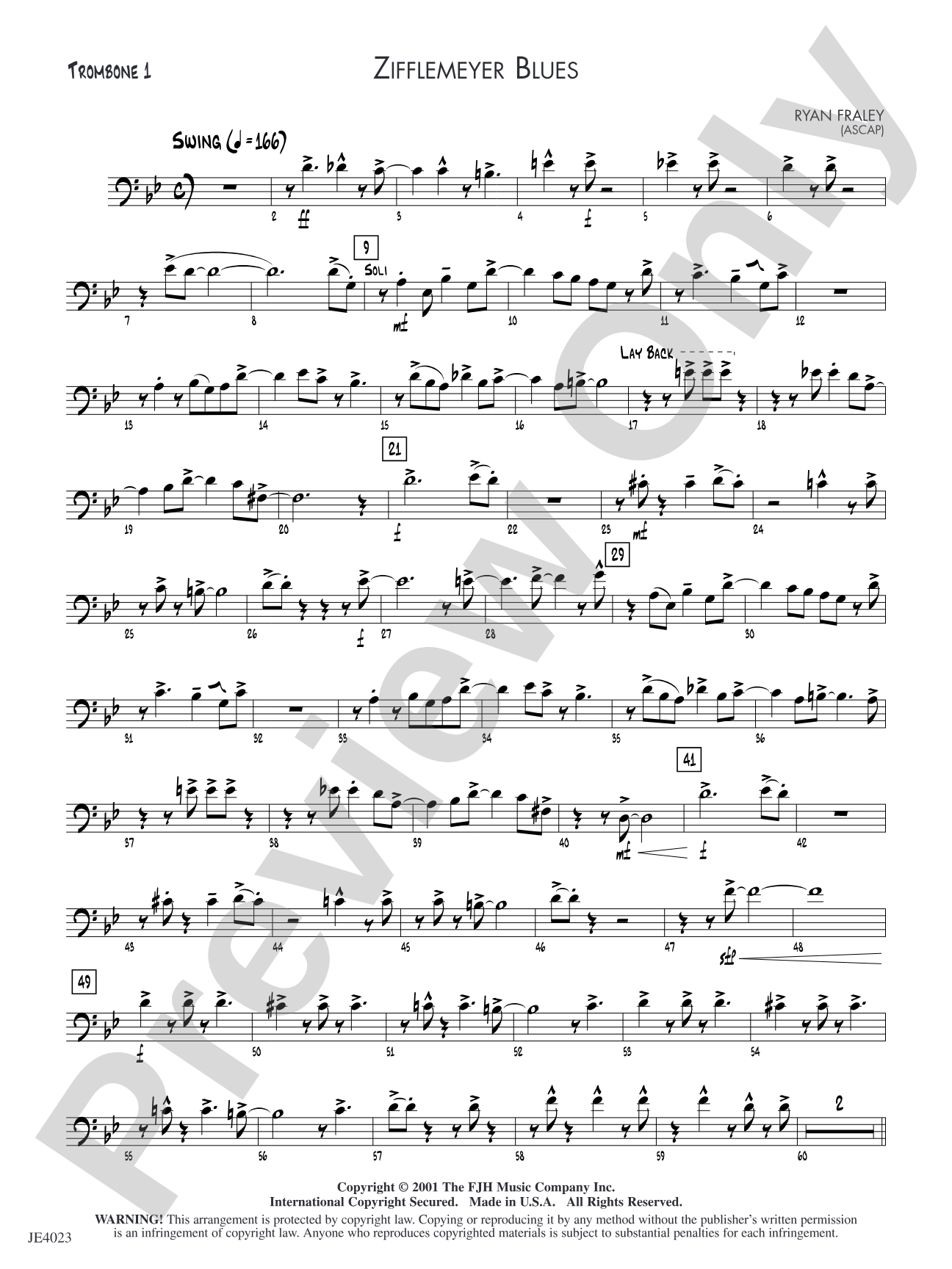 Zifflemeyer Blues: Trombone 1