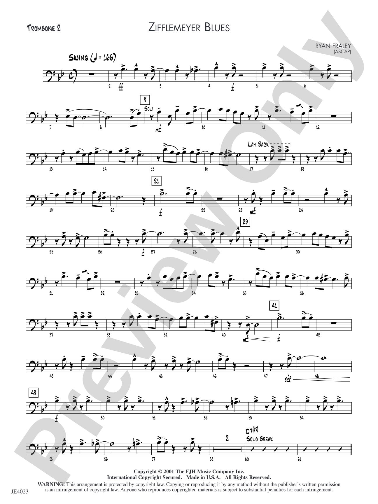 Zifflemeyer Blues: Trombone 2