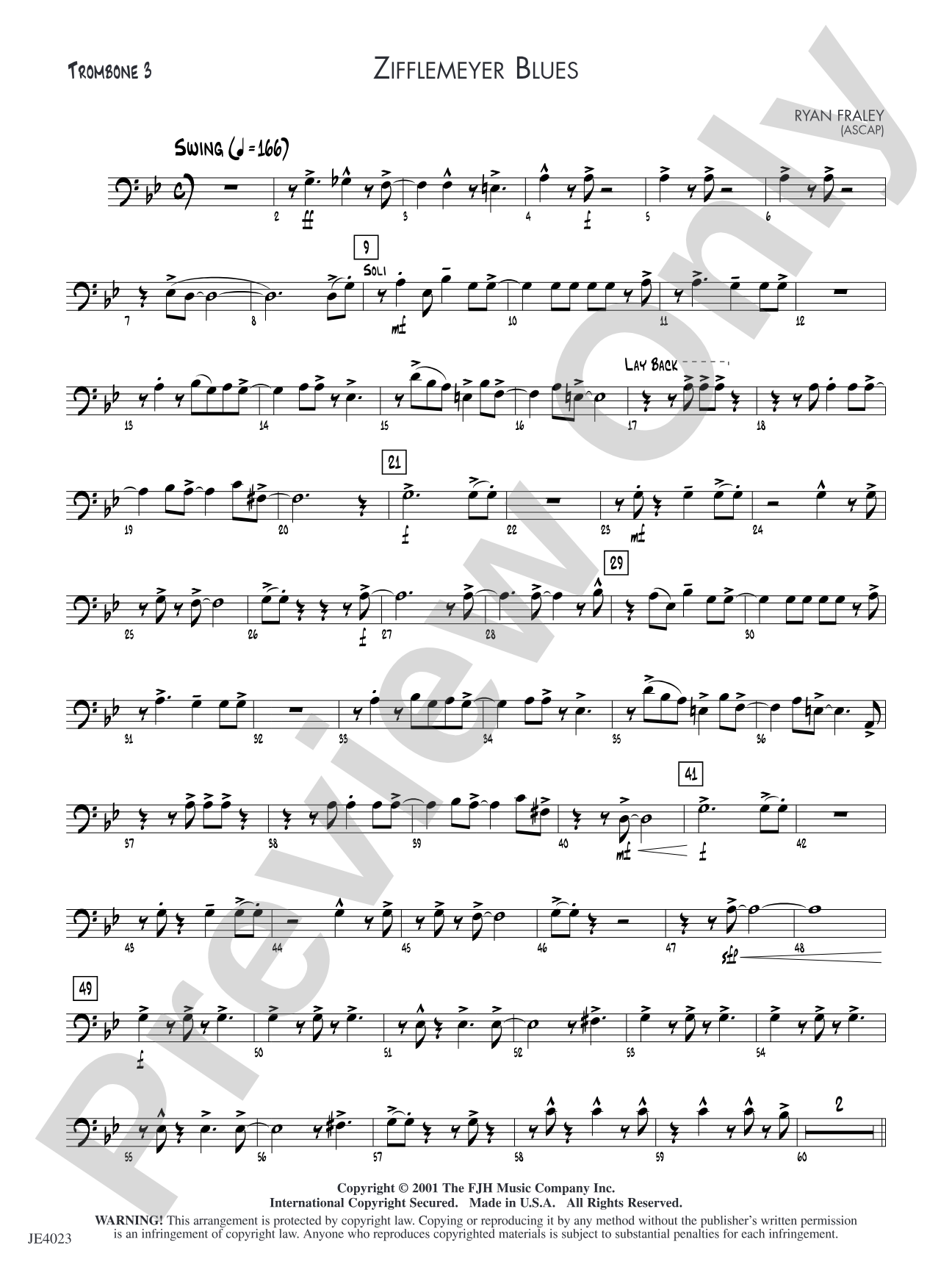 Zifflemeyer Blues: Trombone 3