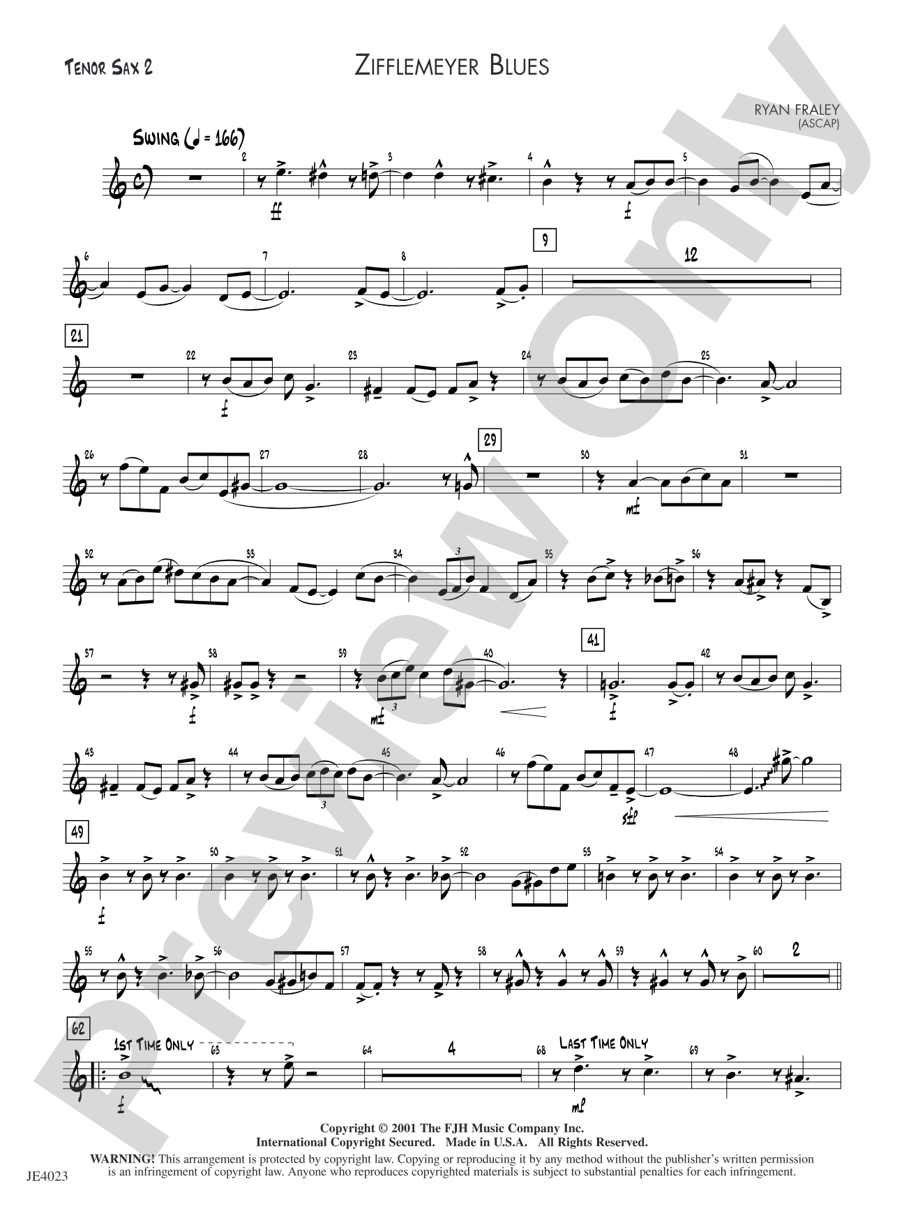 Zifflemeyer Blues: Tenor Sax 2