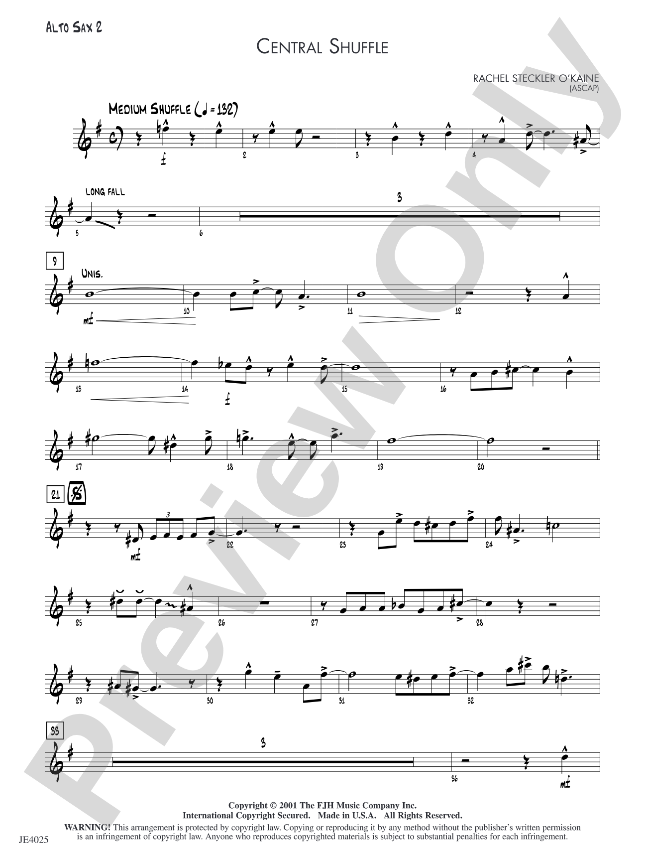 Central Shuffle: Alto Sax 2