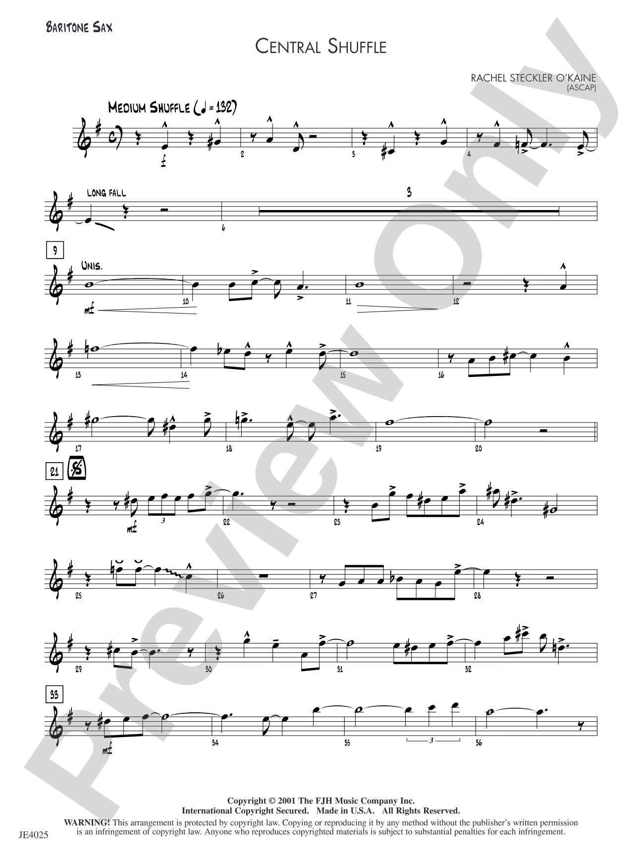 Central Shuffle: Baritone Sax