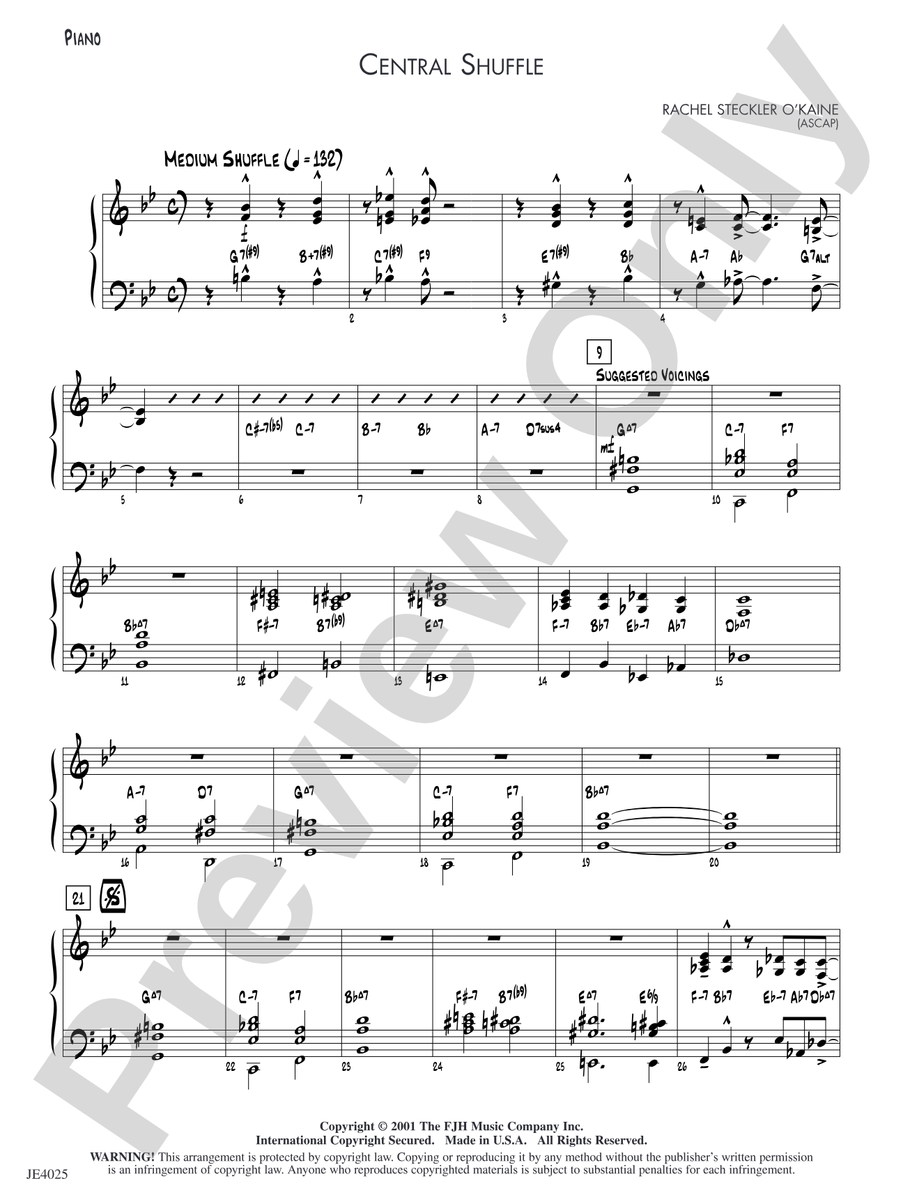 Central Shuffle: Piano