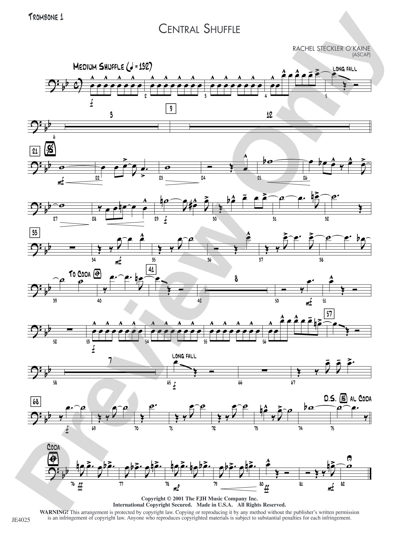 Central Shuffle: Trombone 1