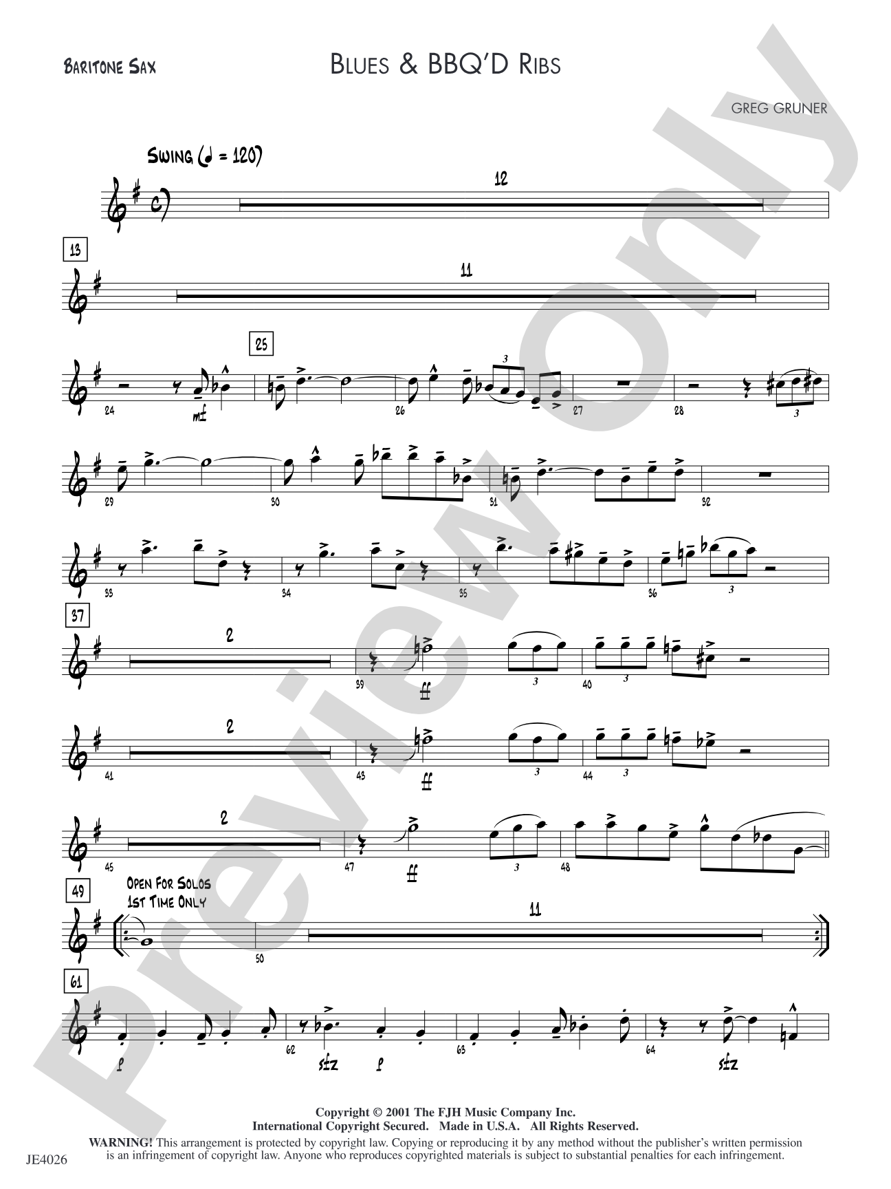 Blues & BBQ'D Ribs: Baritone Sax