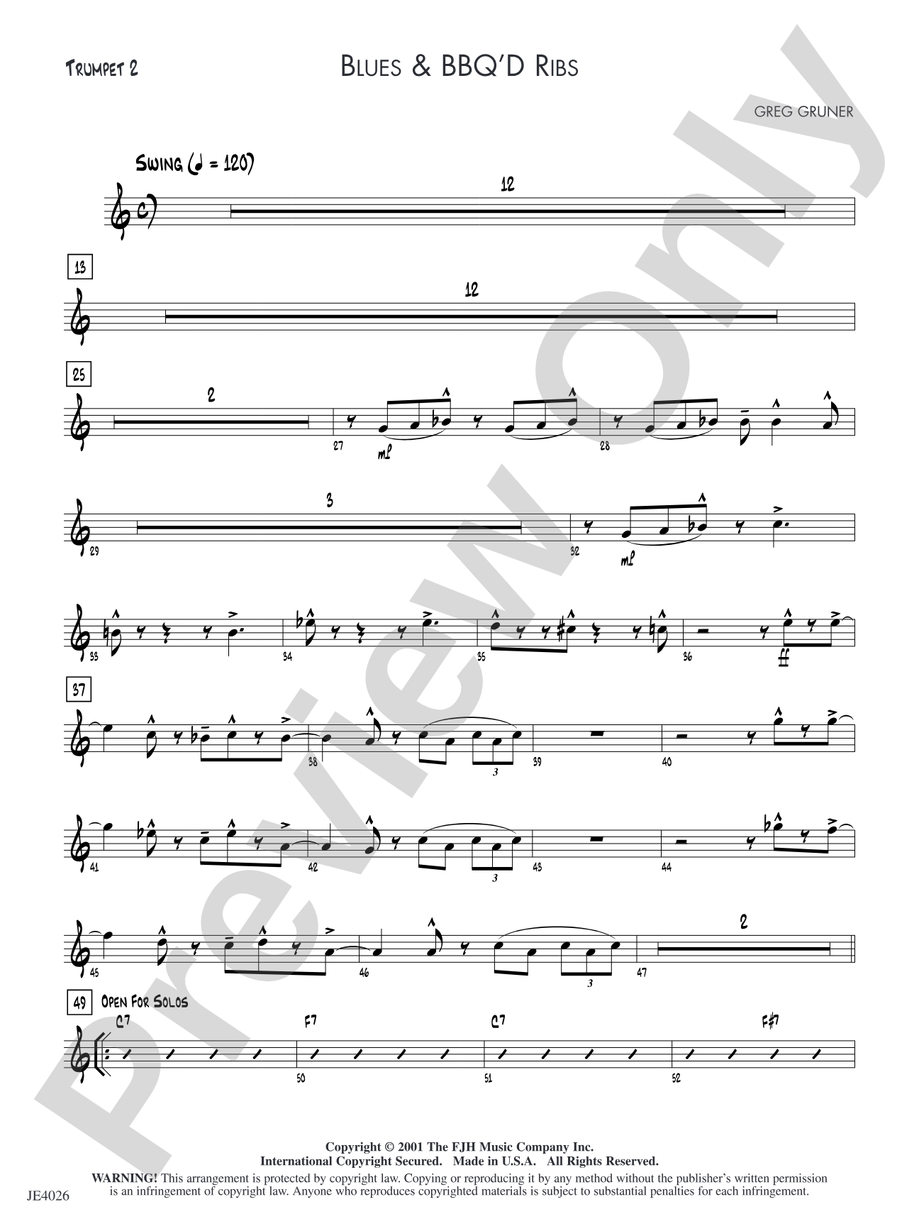 Blues & BBQ'D Ribs: Trumpet 2