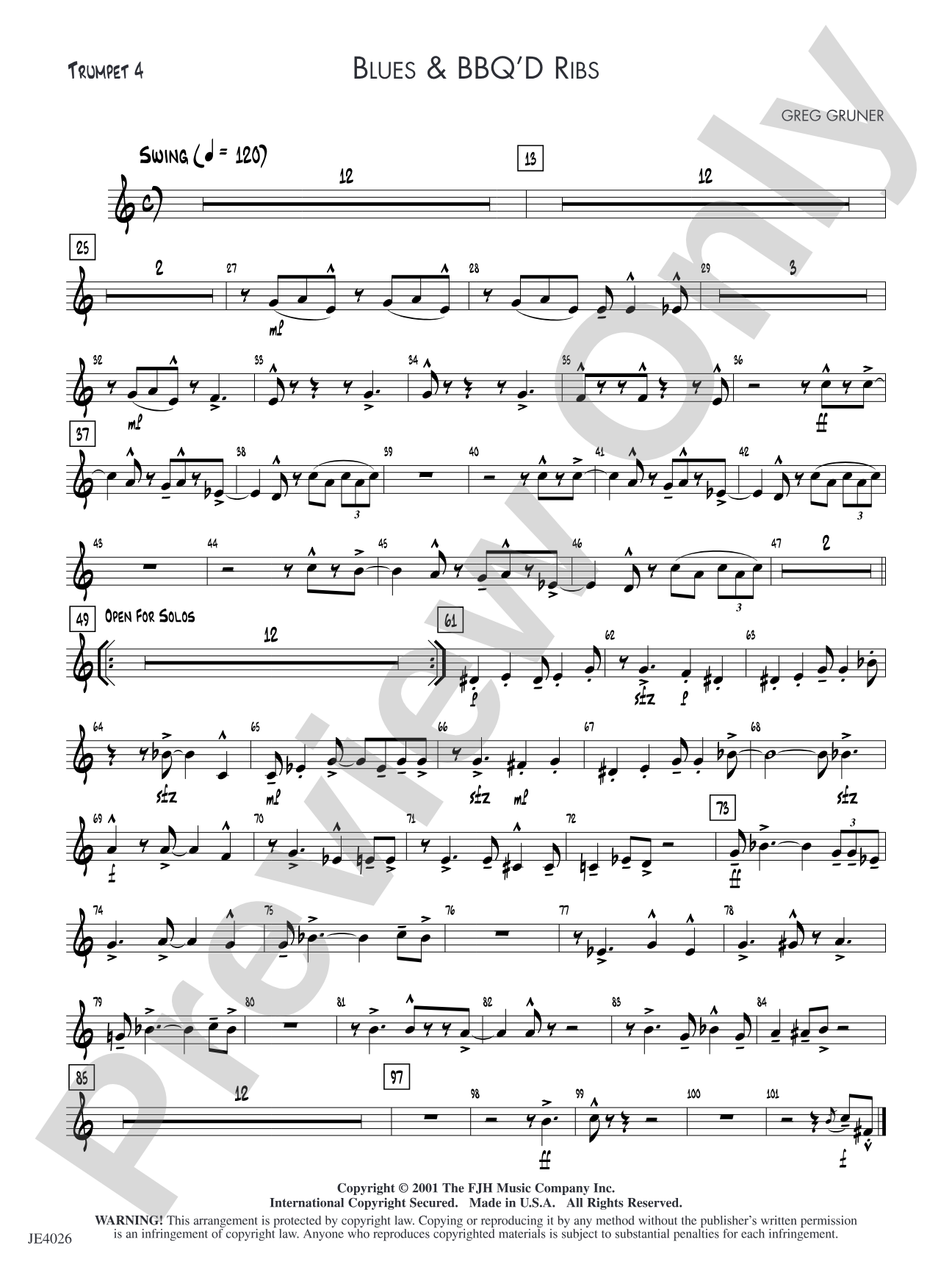 Blues & BBQ'D Ribs: Trumpet 4