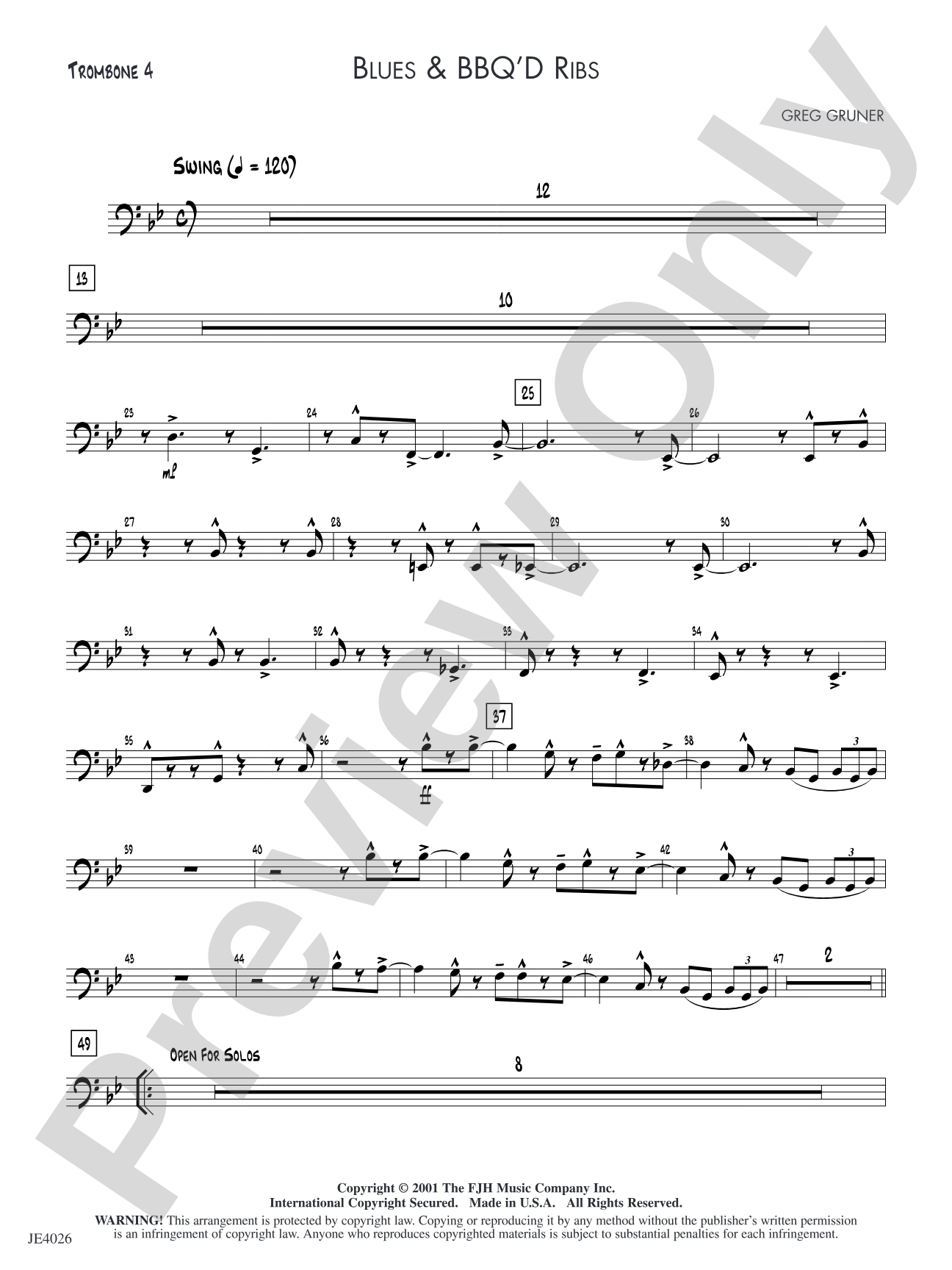 Blues & BBQ'D Ribs: Trombone 4