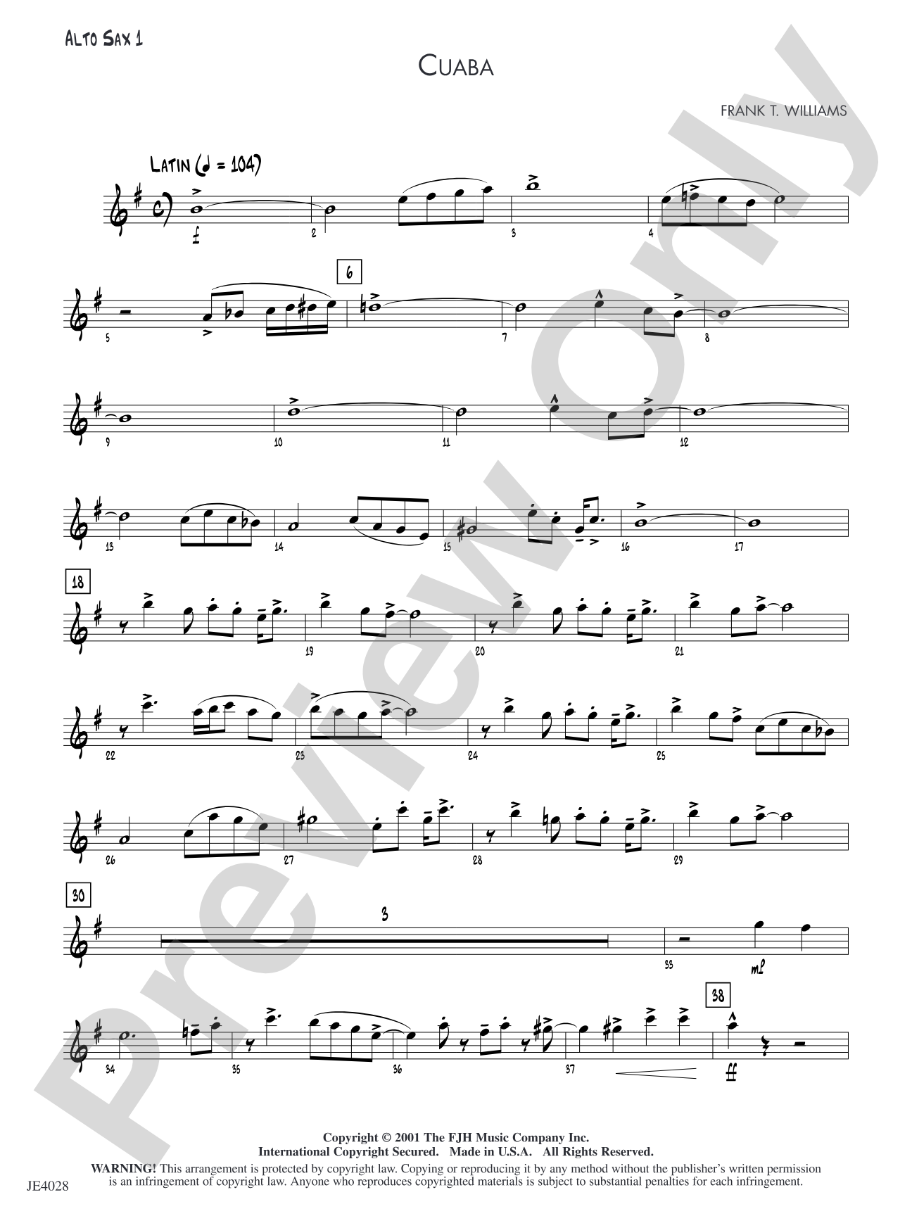 Cuaba: Alto Sax 1