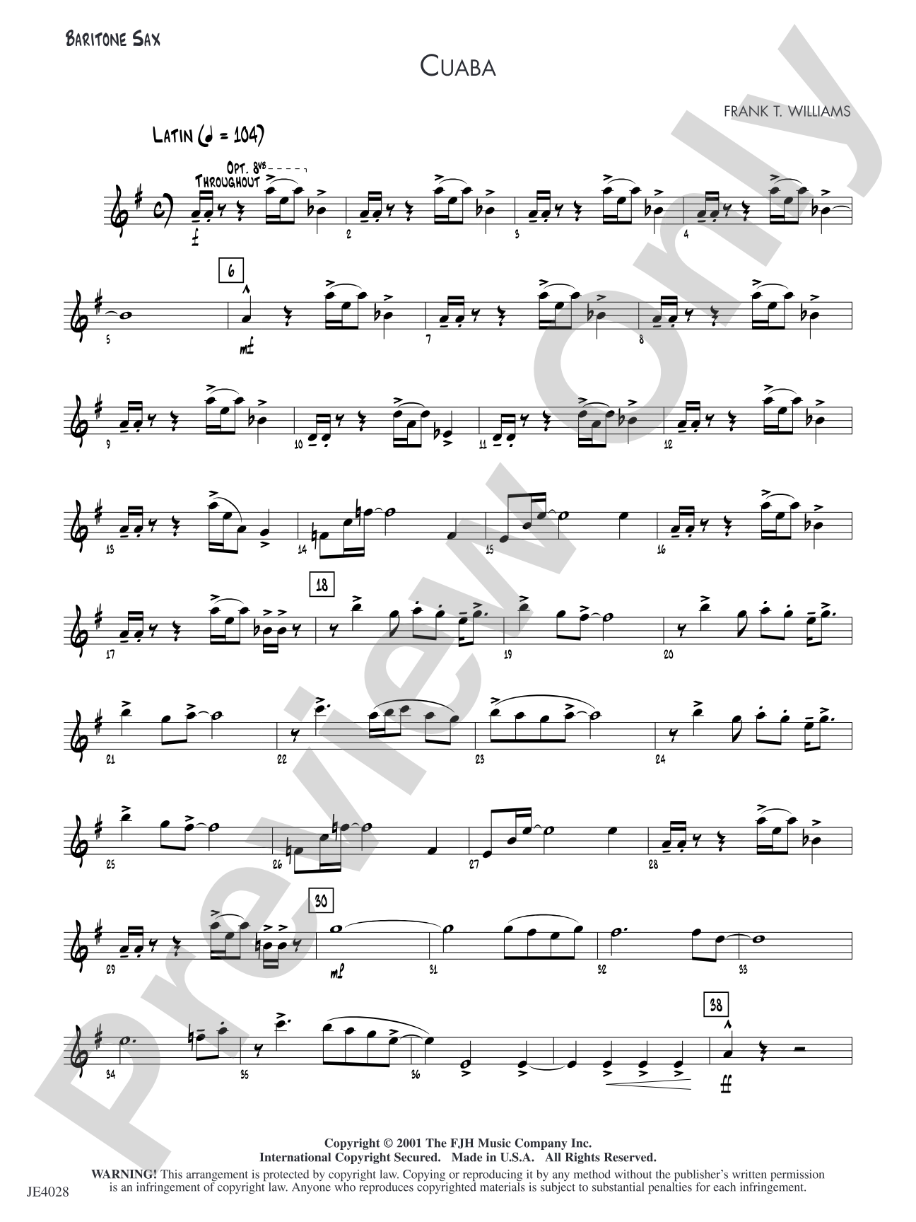 Cuaba: Baritone Sax