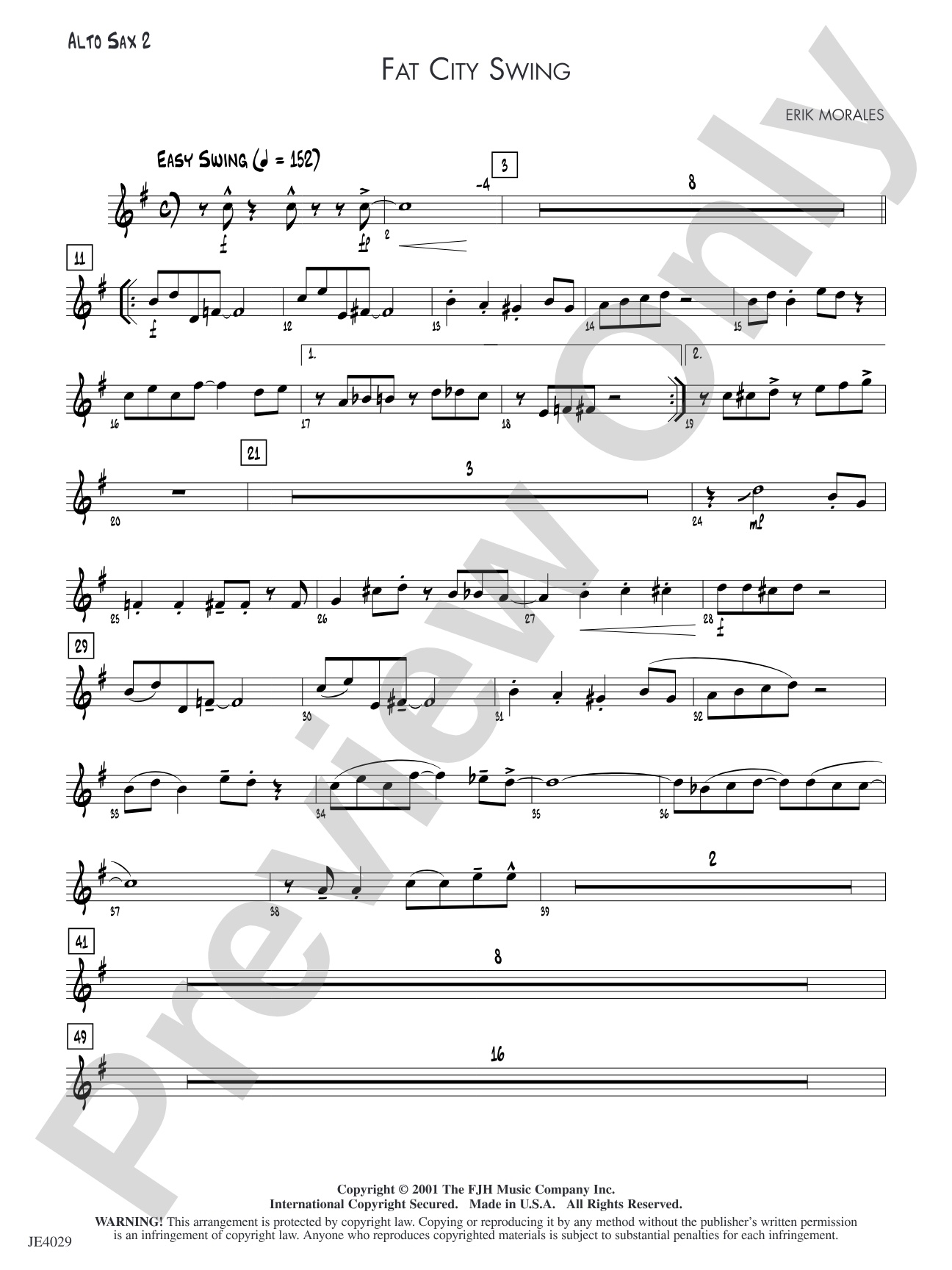 Fat City Swing: Alto Sax 2