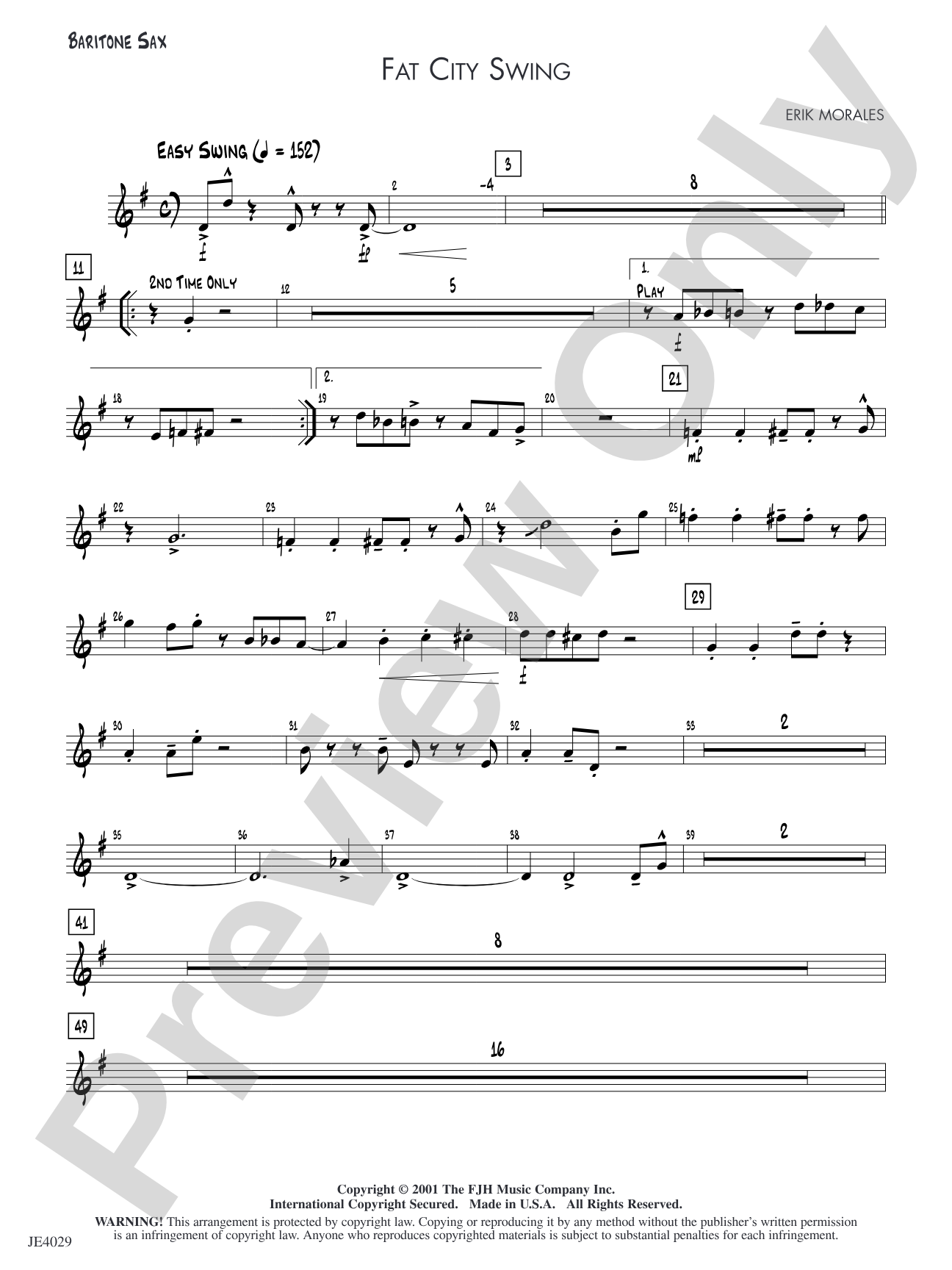 Fat City Swing: Baritone Sax