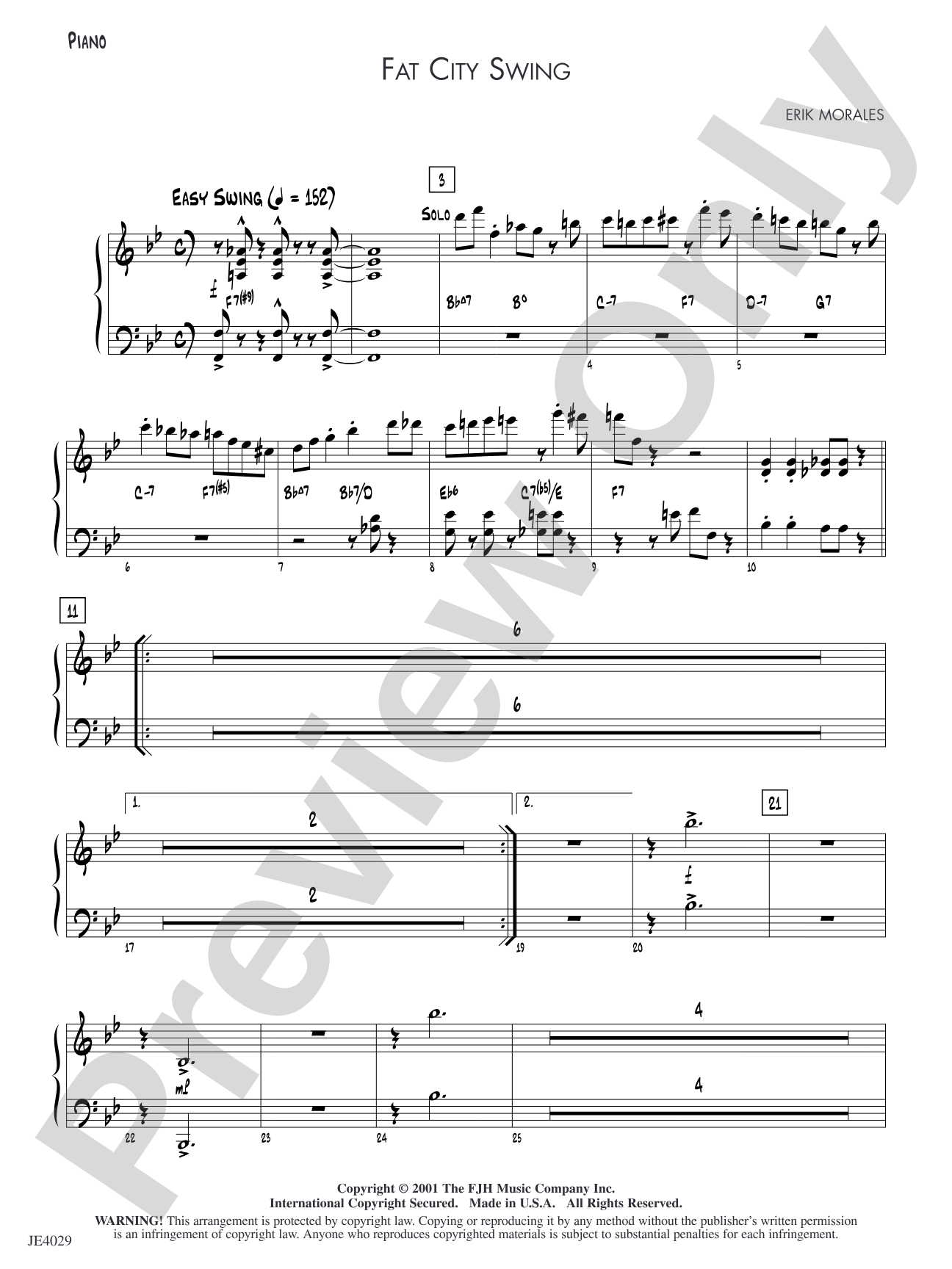 Fat City Swing: Piano