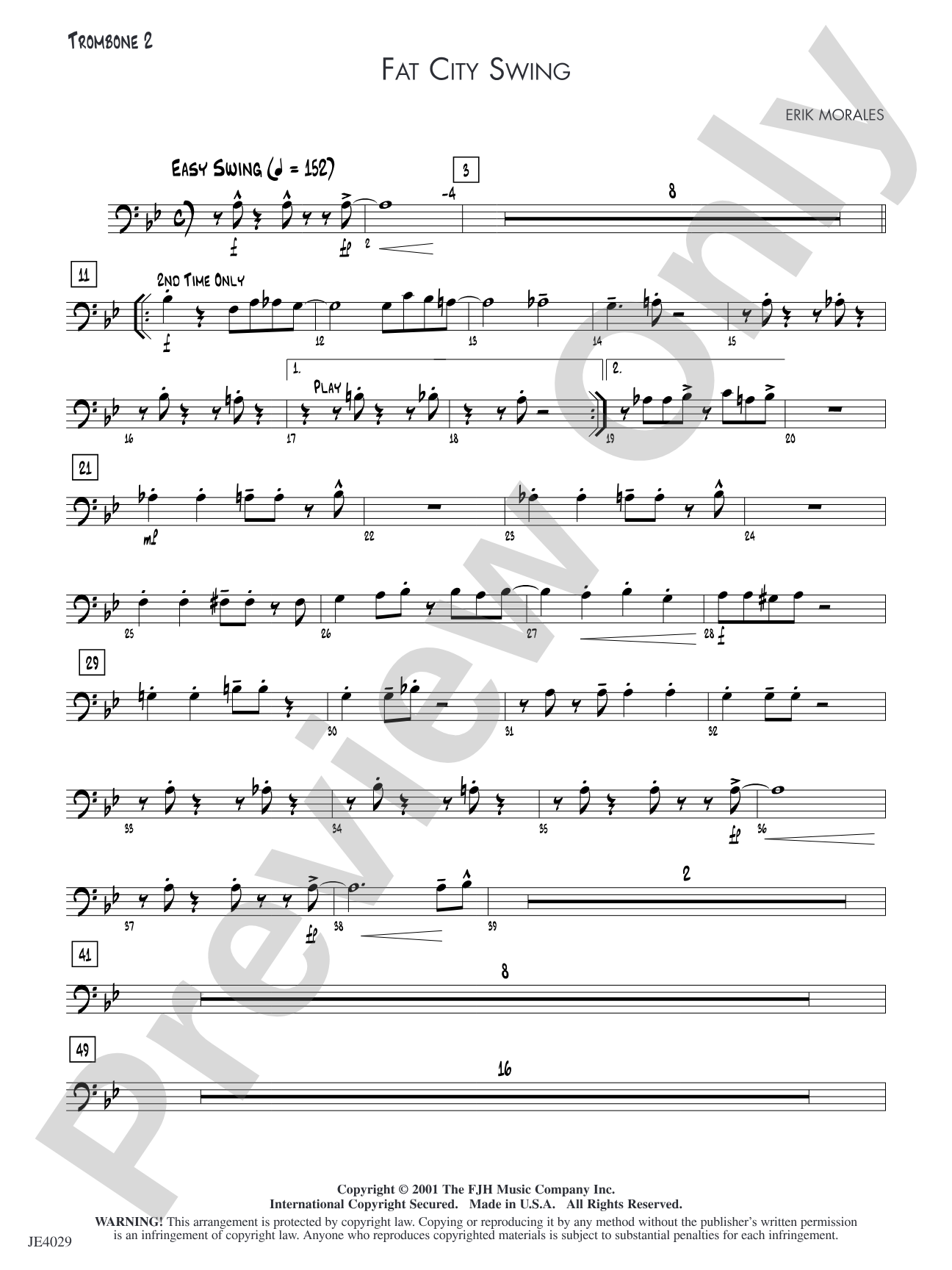 Fat City Swing: Trombone 2