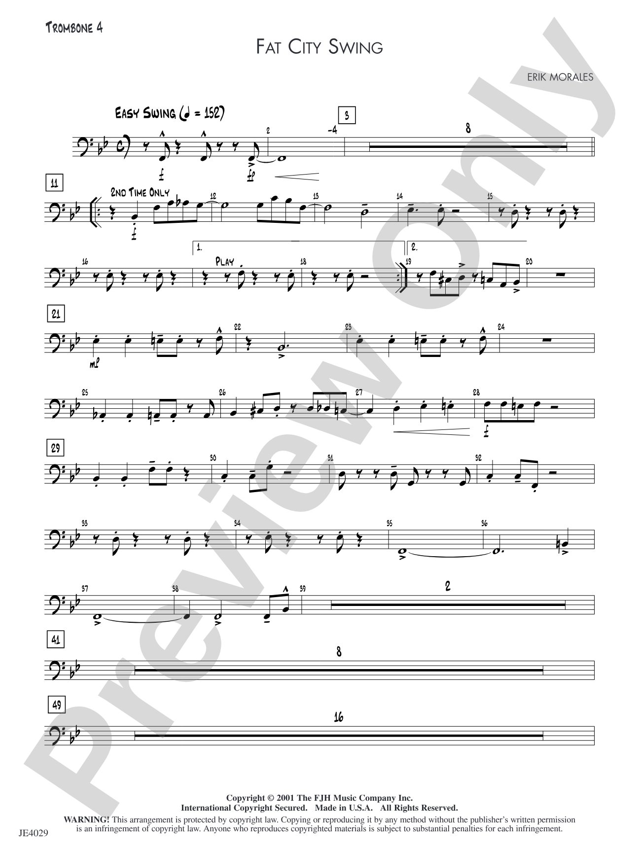 Fat City Swing: Trombone 4