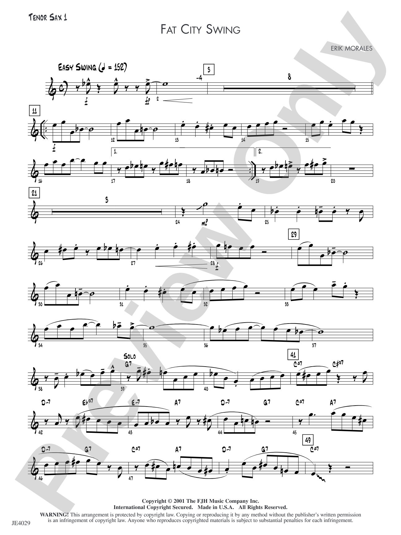Fat City Swing: Tenor Sax 1