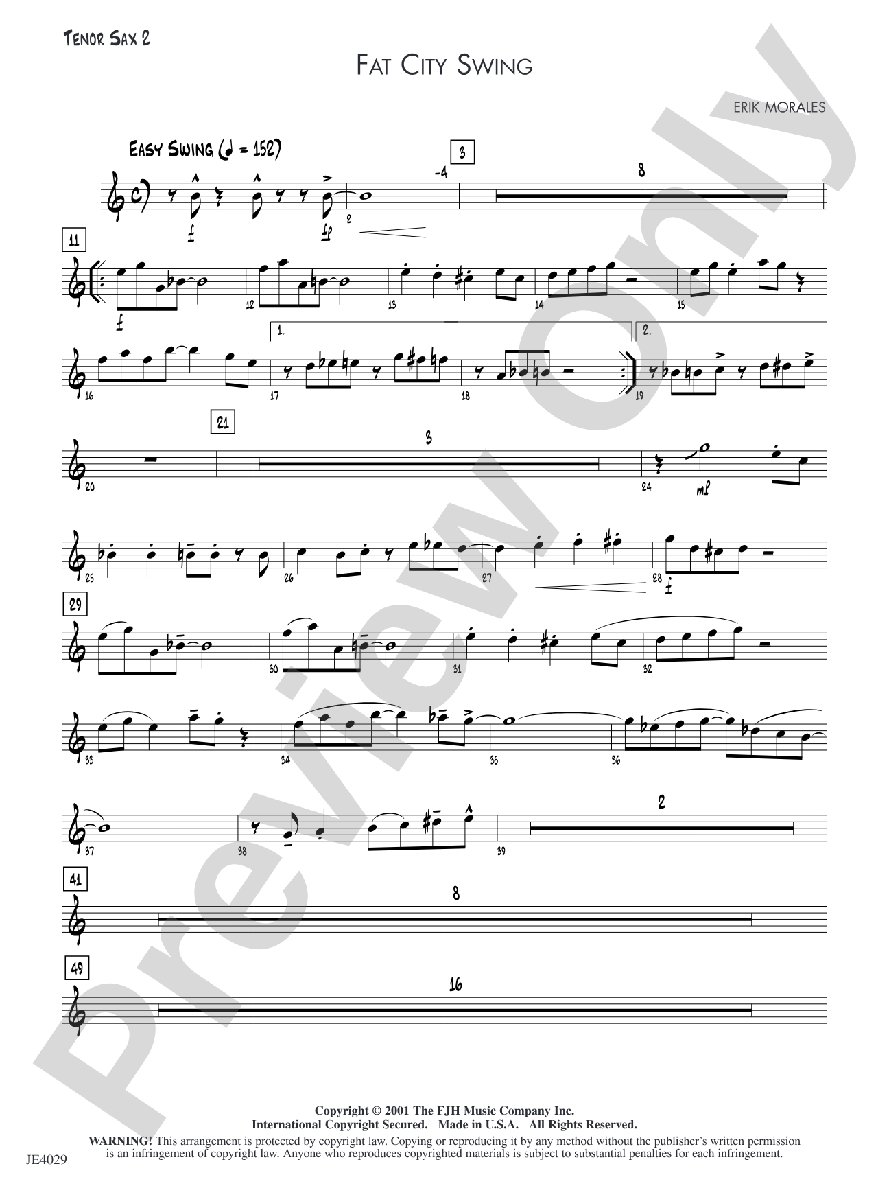 Fat City Swing: Tenor Sax 2