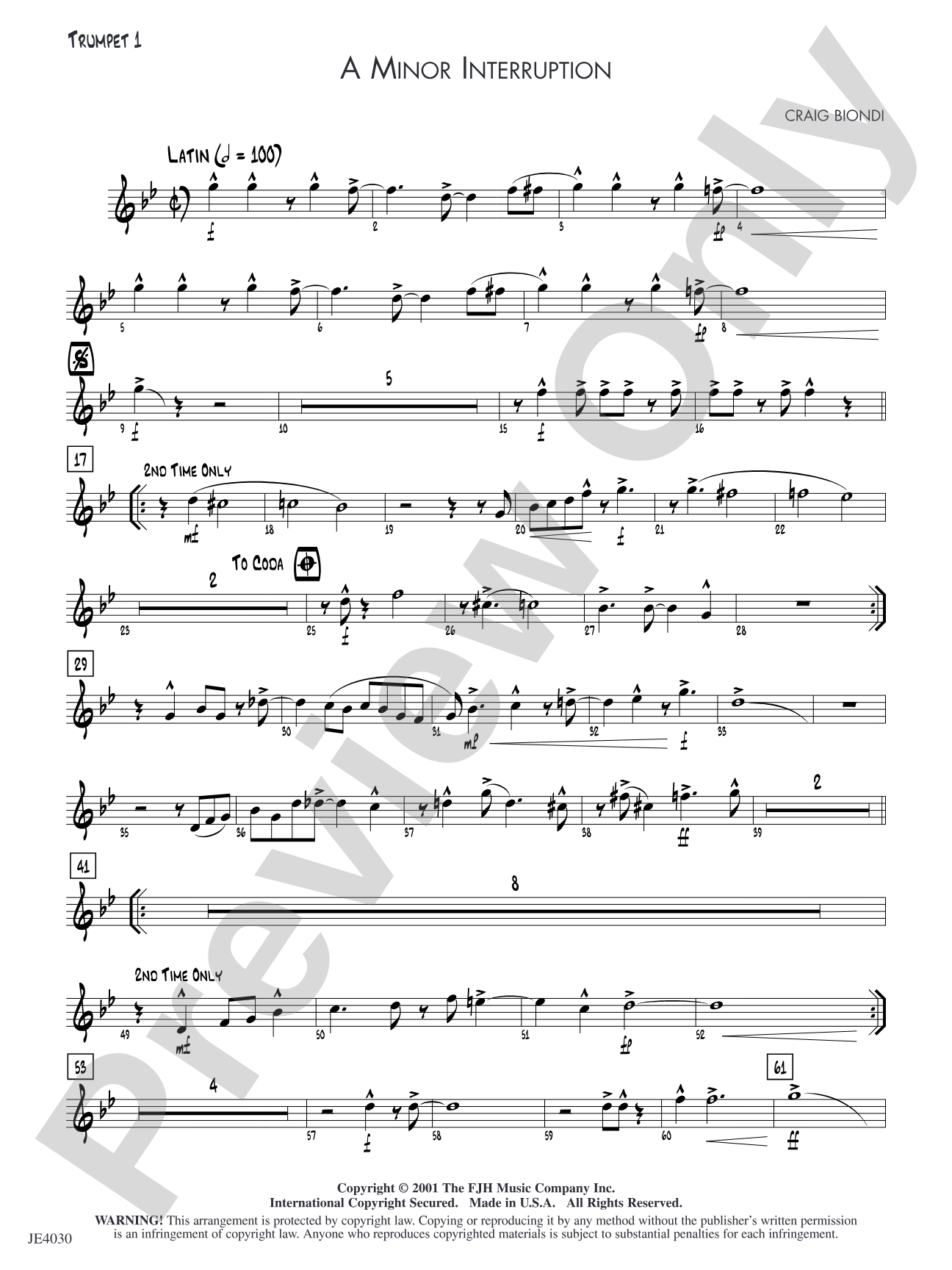 A Minor Interruption: Trumpet 1