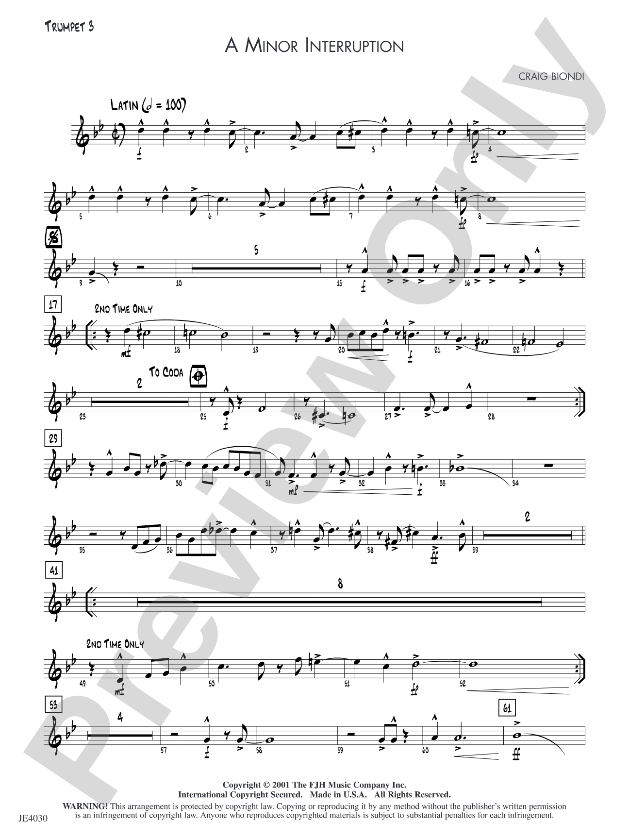 A Minor Interruption: Trumpet 3