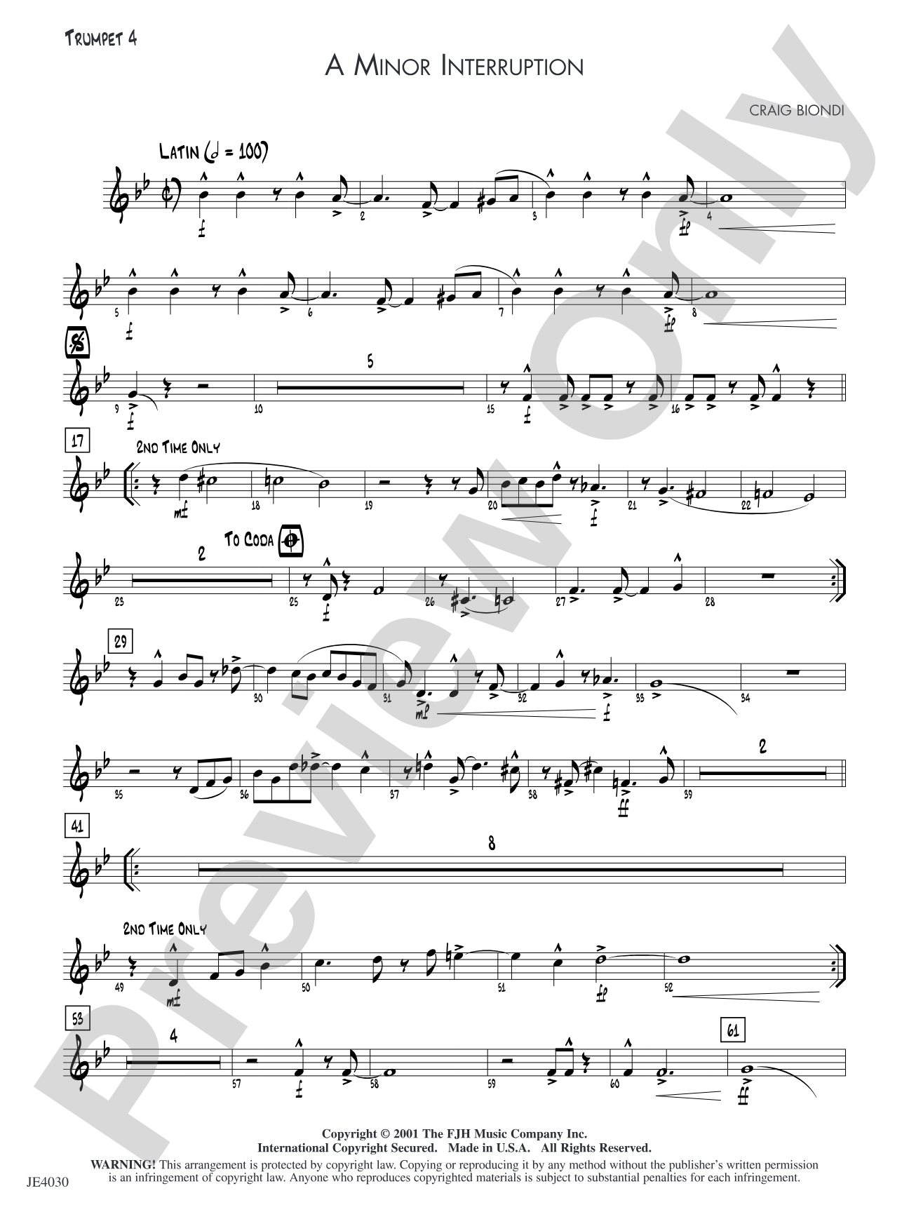 A Minor Interruption: Trumpet 4