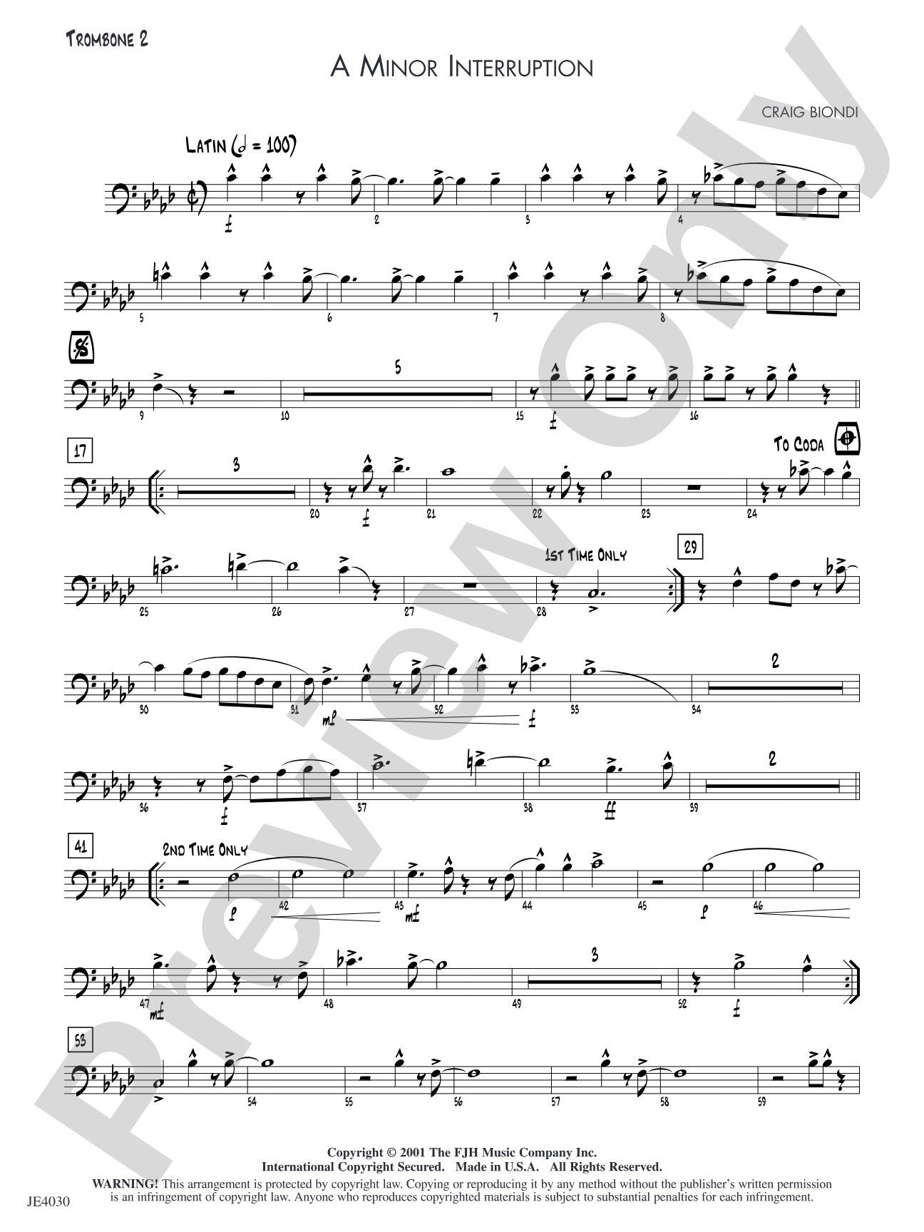 A Minor Interruption: Trombone 2
