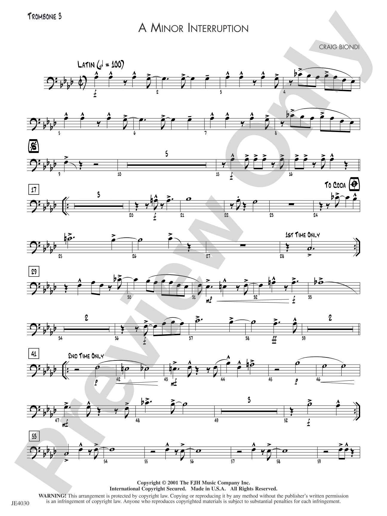 A Minor Interruption: Trombone 3