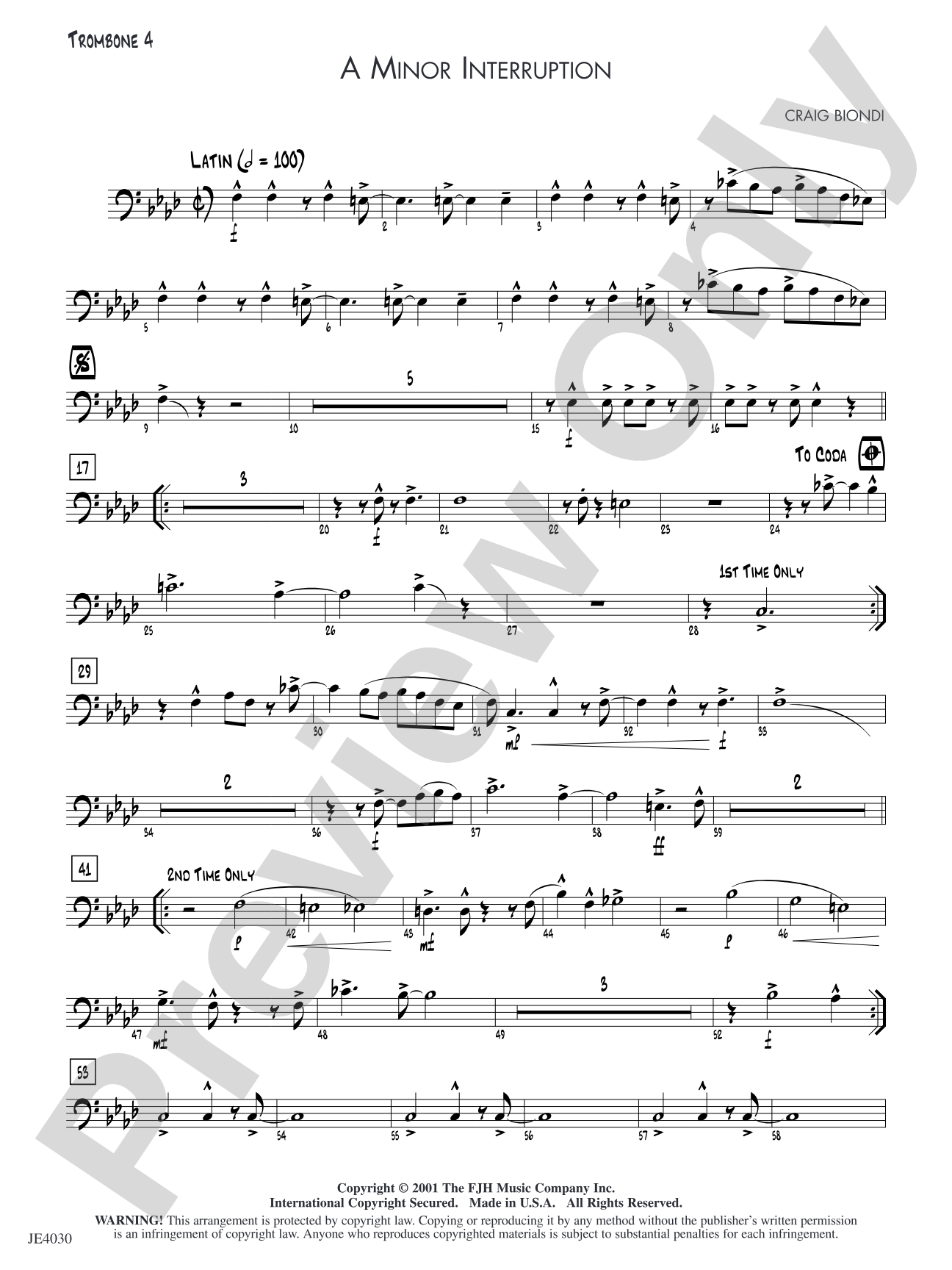 A Minor Interruption: Trombone 4