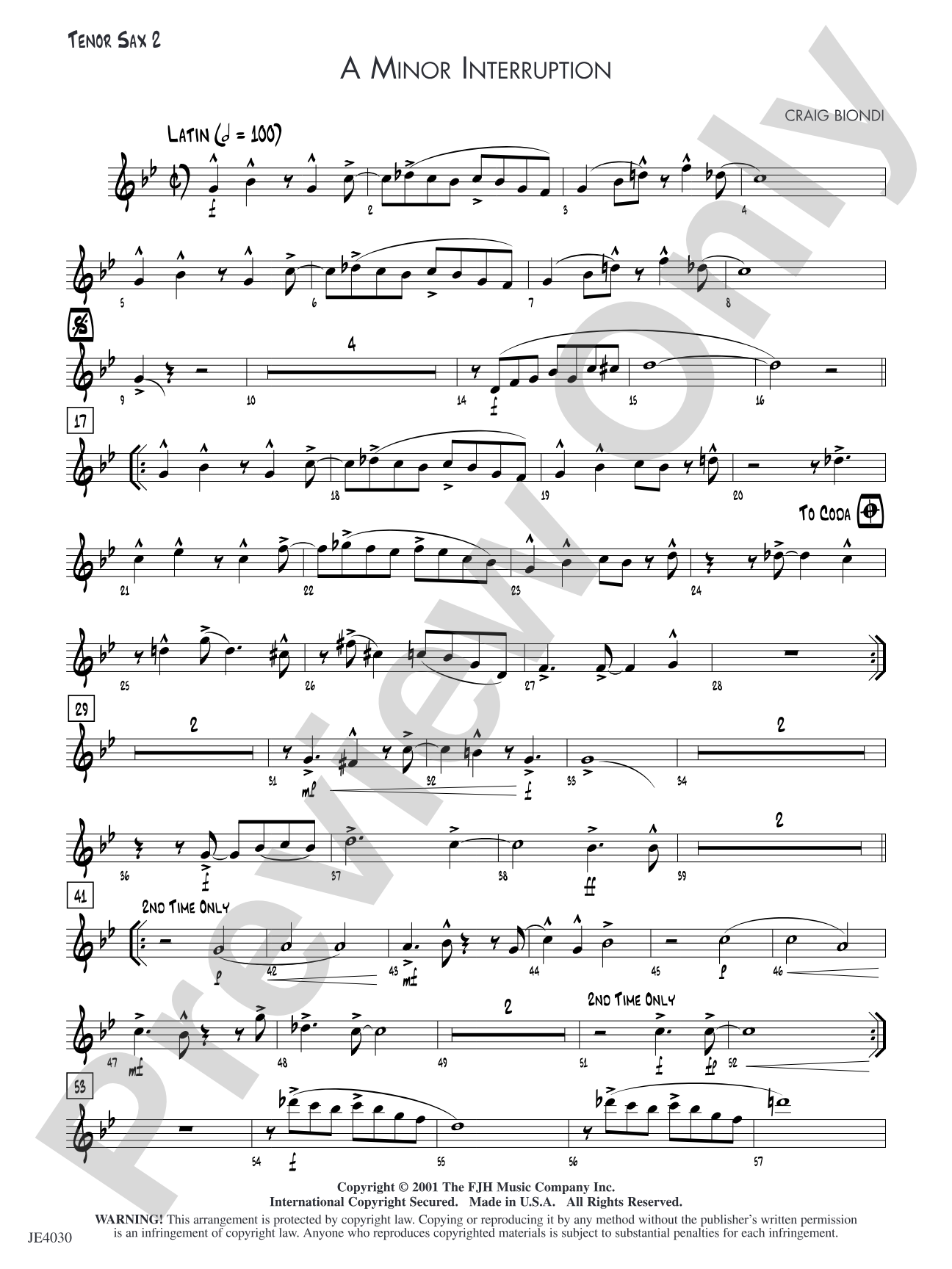 A Minor Interruption: Tenor Sax 2