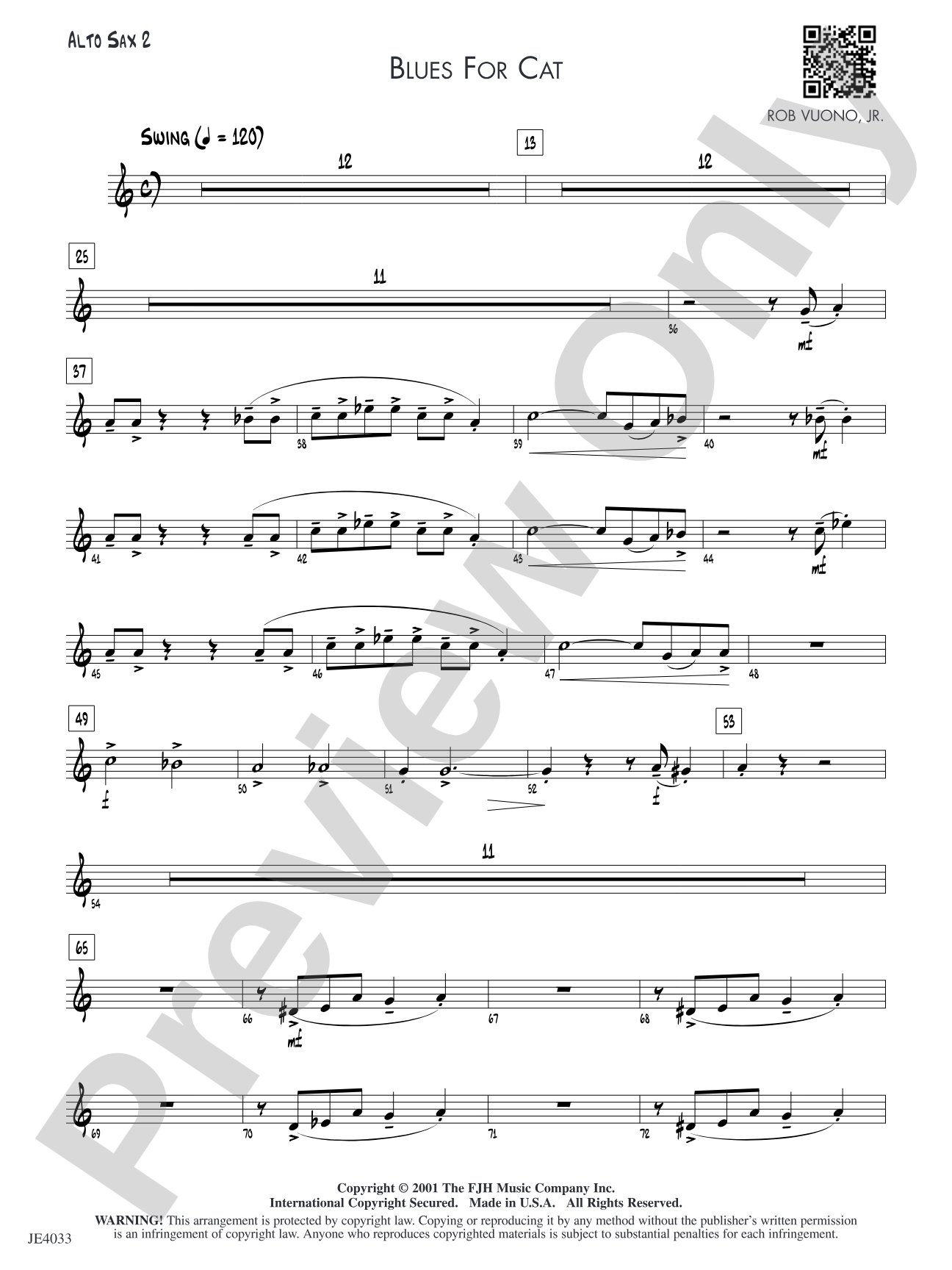Blues for Cat: Alto Sax 2