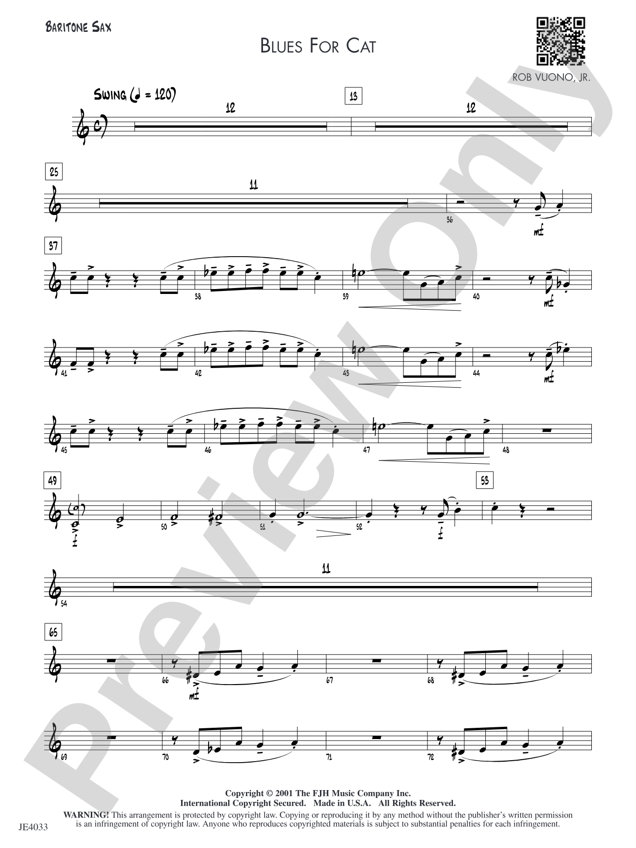 Blues for Cat: Baritone Sax