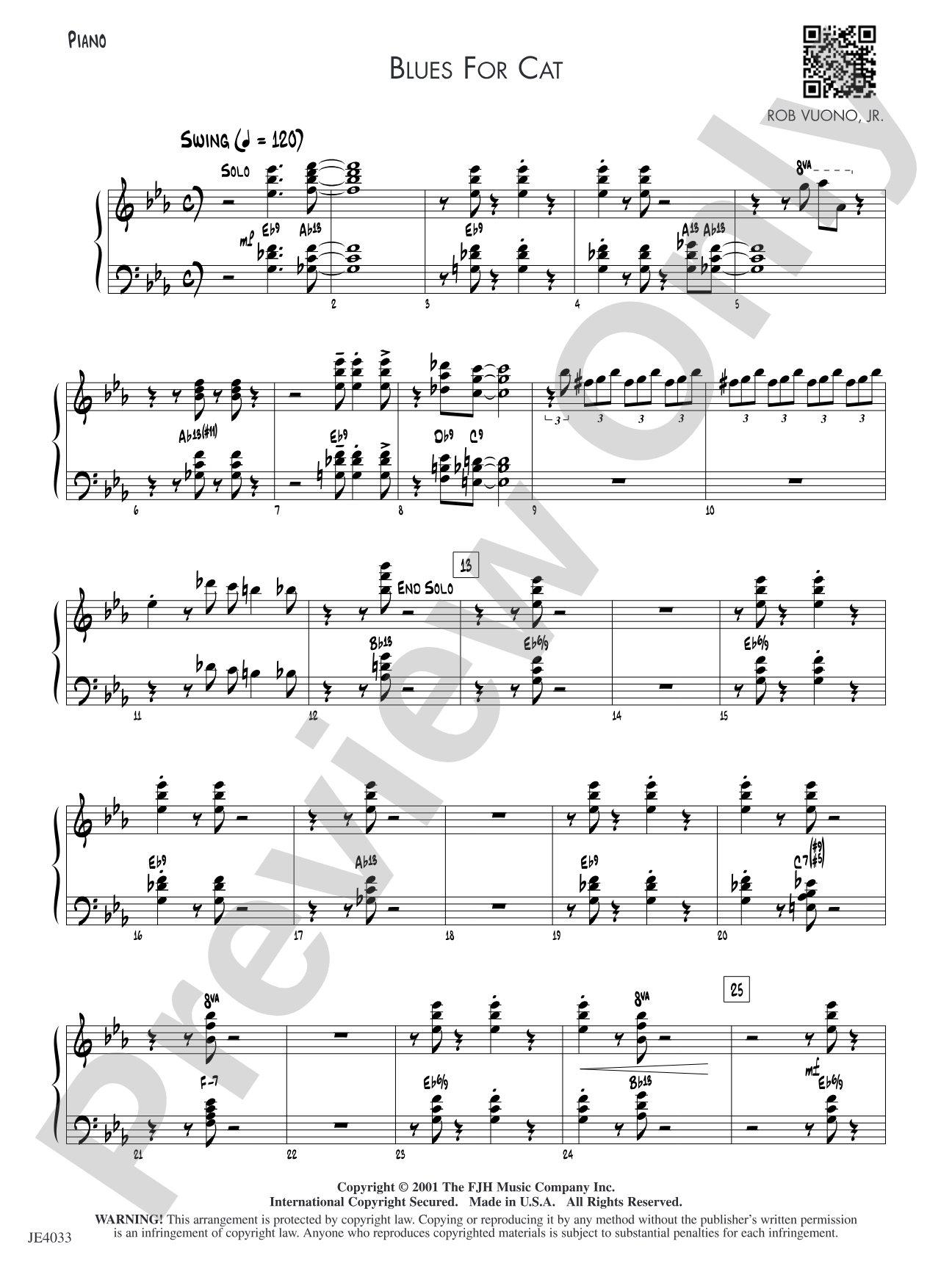 Blues for Cat: Piano