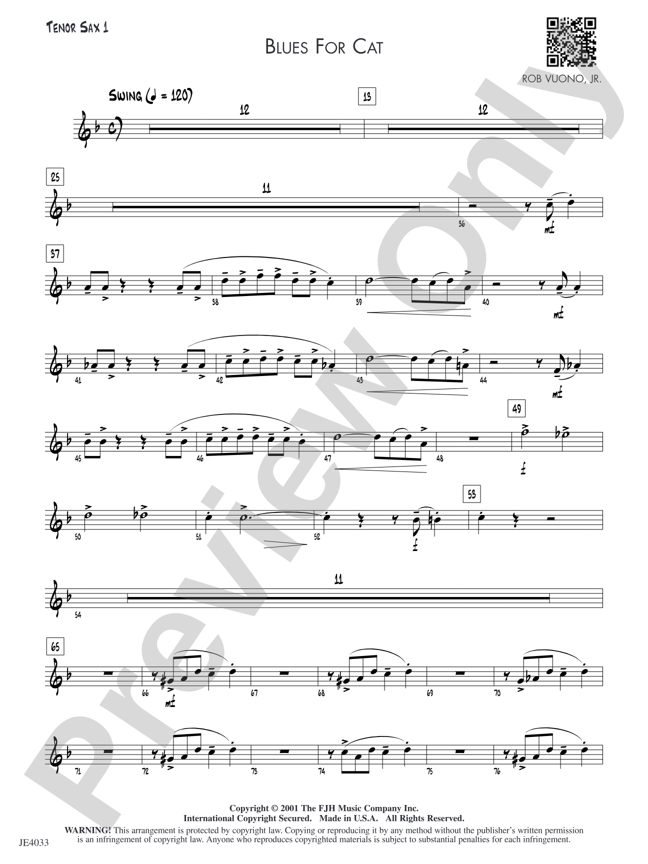 Blues for Cat: Tenor Sax 1