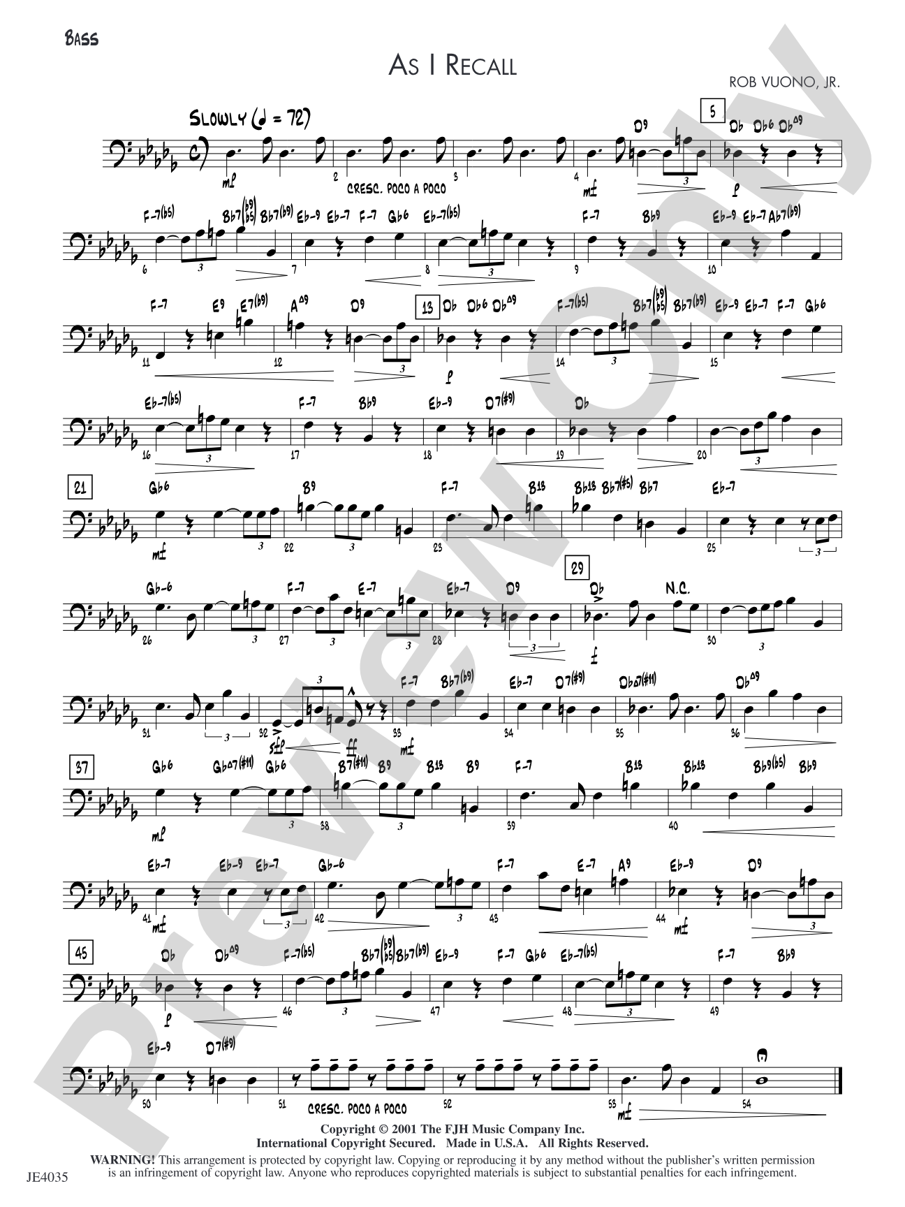 As I Recall: Bass