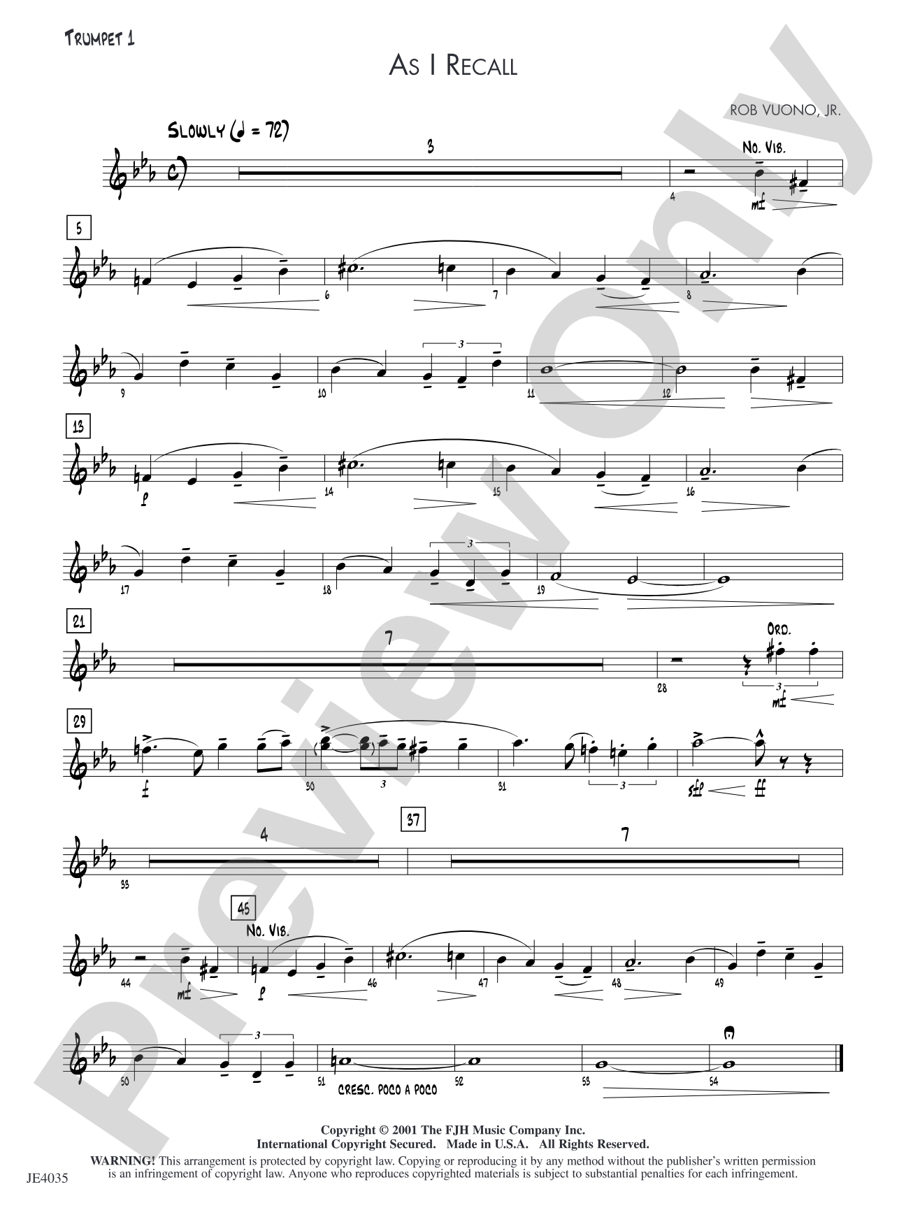 As I Recall: Trumpet 1