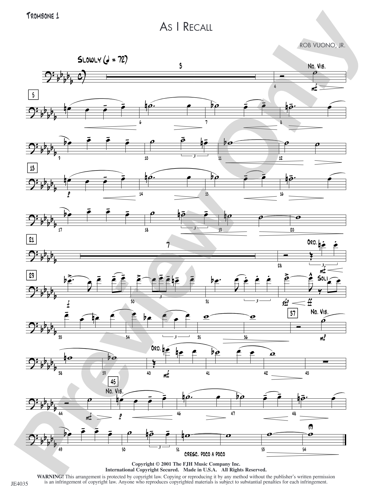 As I Recall: Trombone 1