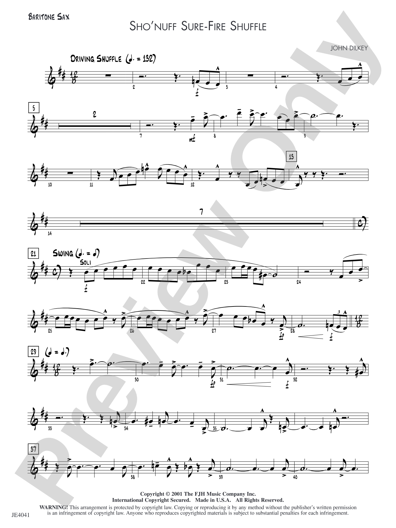 Sho' Nuff Sure-fire Shuffle: Baritone Sax
